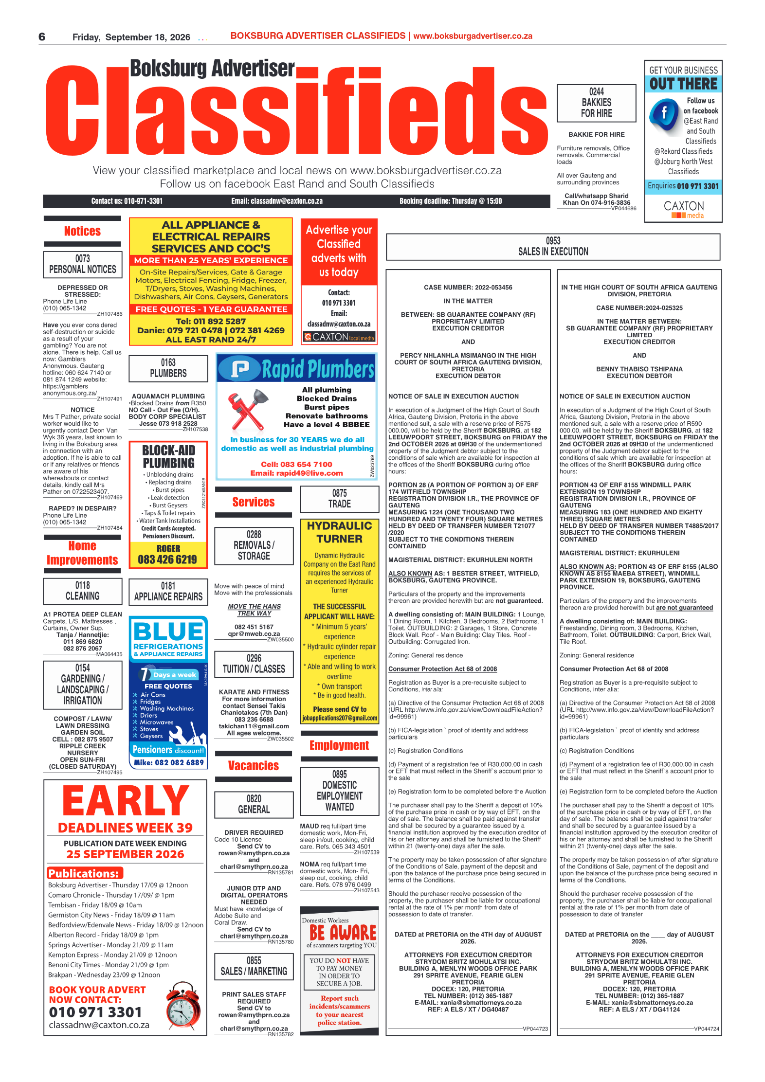 Boksburg Advertiser 18 September 2026 page 6