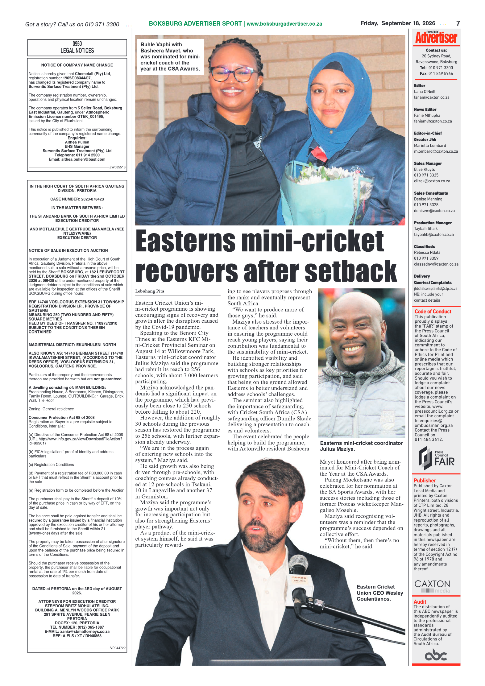 Boksburg Advertiser 18 September 2026 page 7