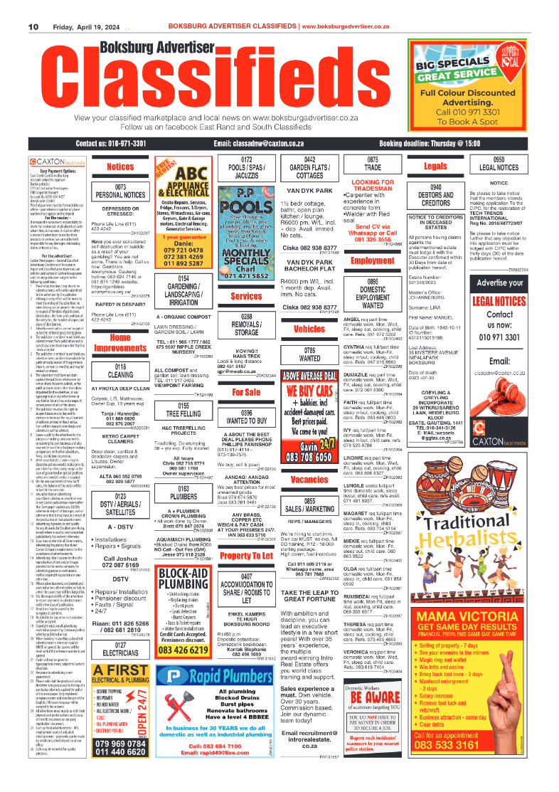 Boksburg Advertiser 19 April 2024 page 10