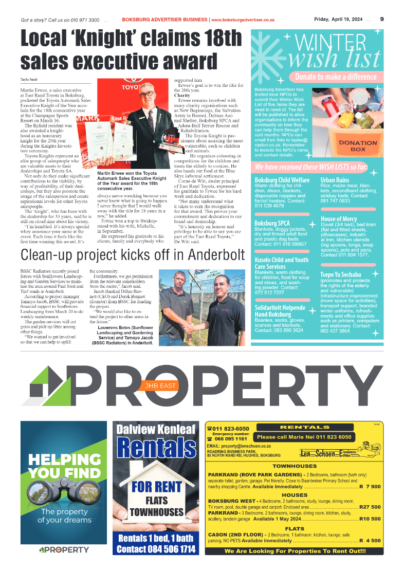 Boksburg Advertiser 19 April 2024 page 9