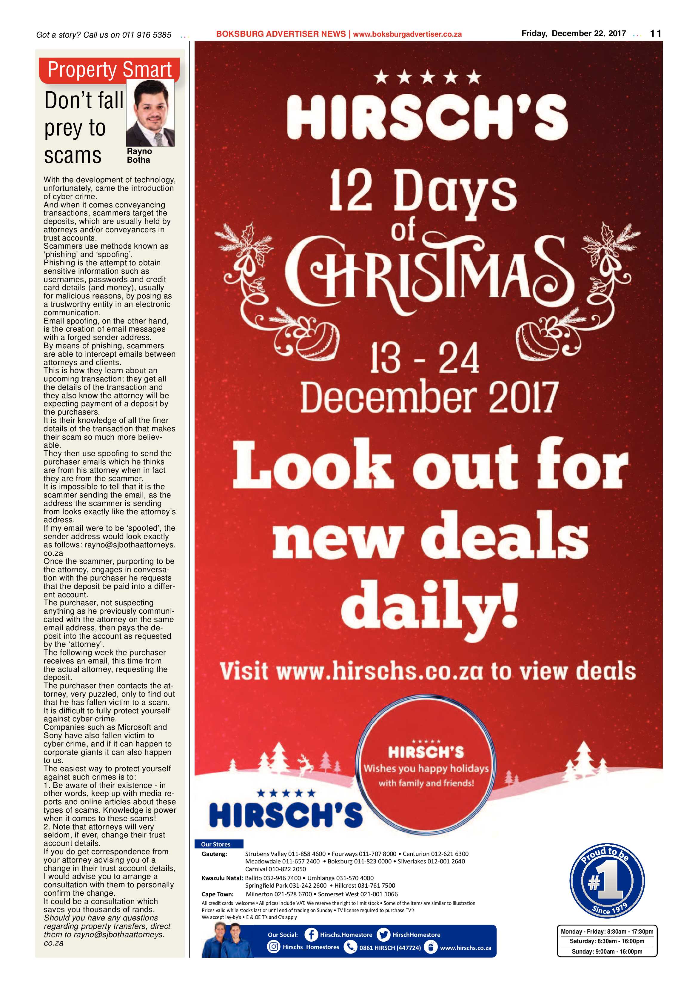 Boksburg Advertiser 19 December 2017 page 13