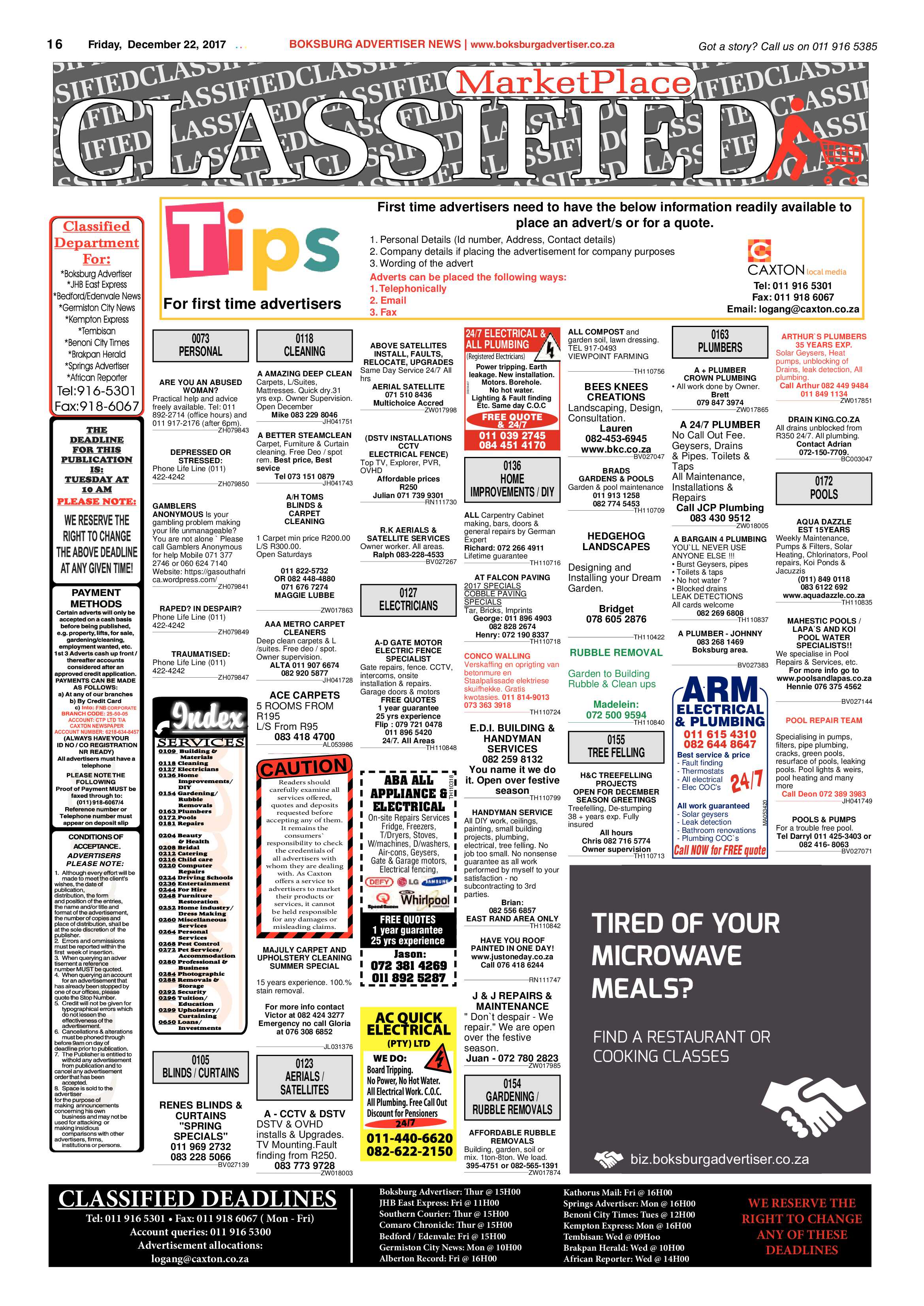Boksburg Advertiser 19 December 2017 page 18