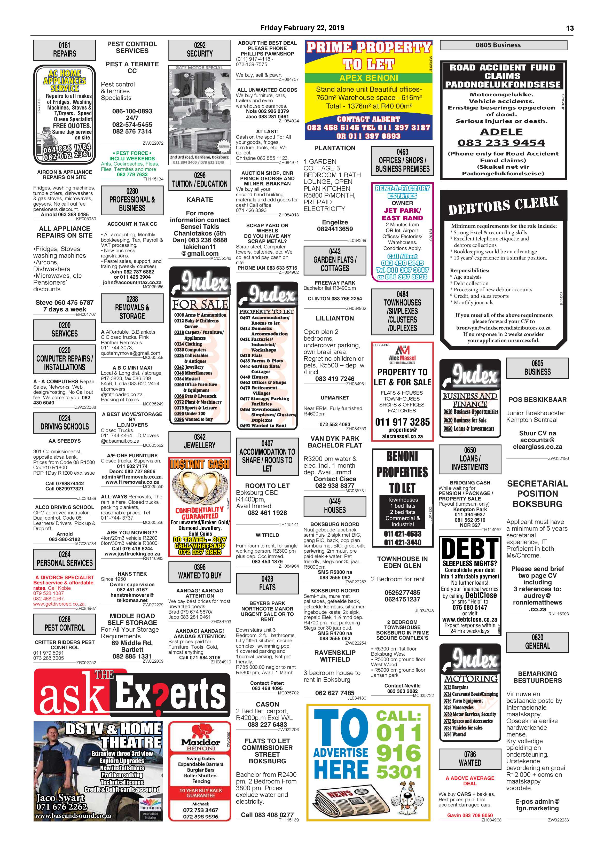 Boksburg Advertiser 19 February 2019 page 13
