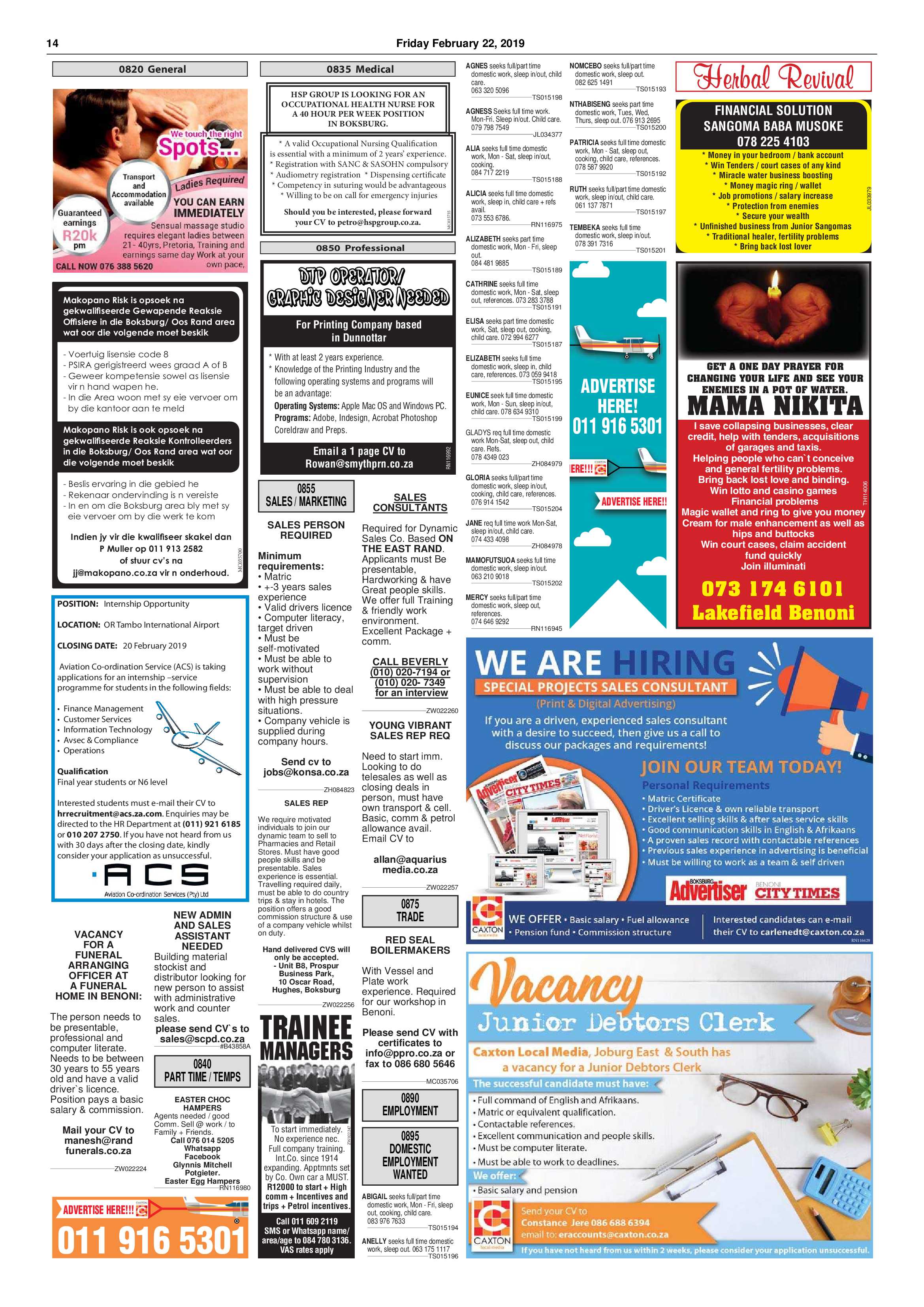 Boksburg Advertiser 19 February 2019 page 14