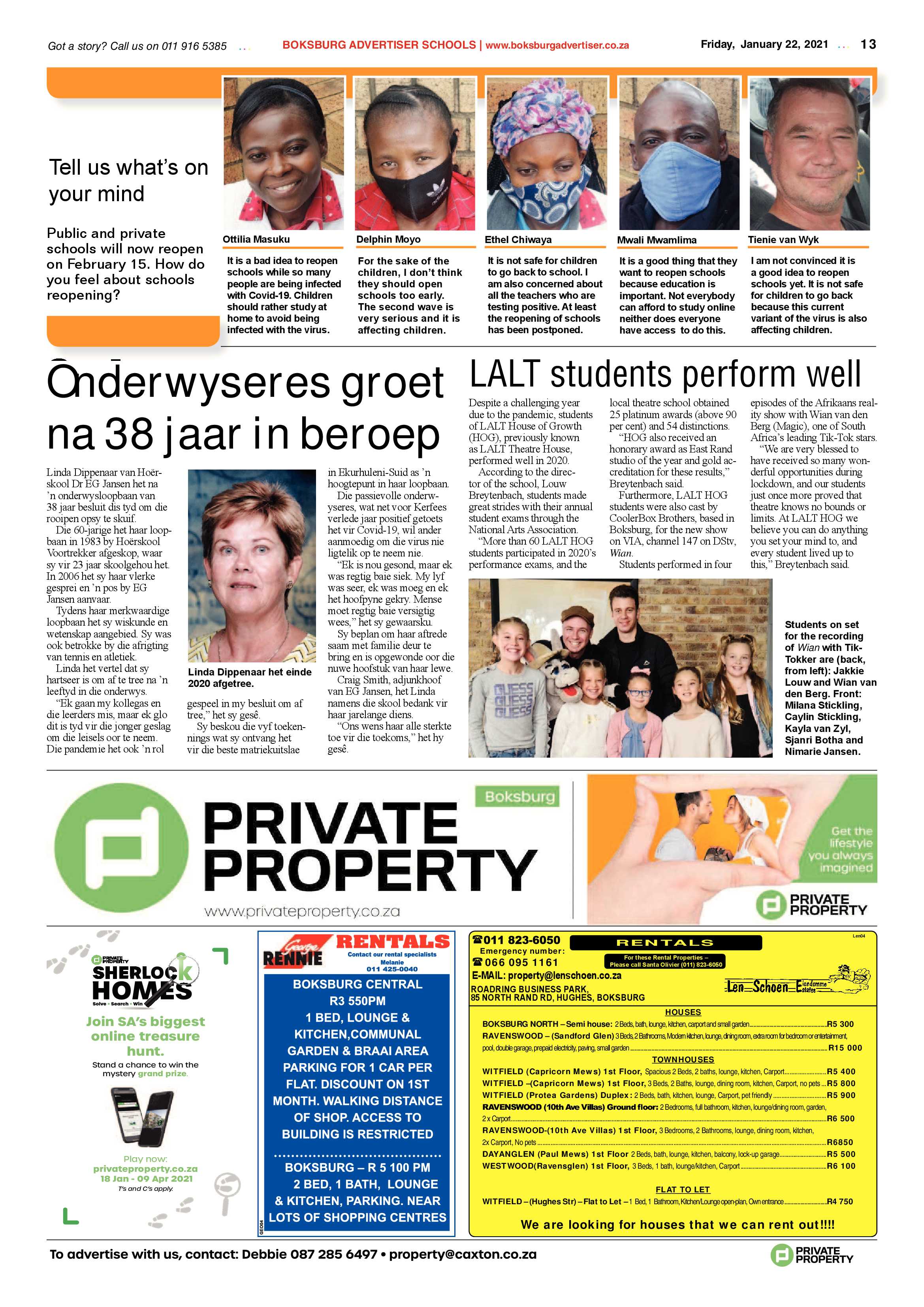 Boksburg Advertiser 19 January 2021 page 13