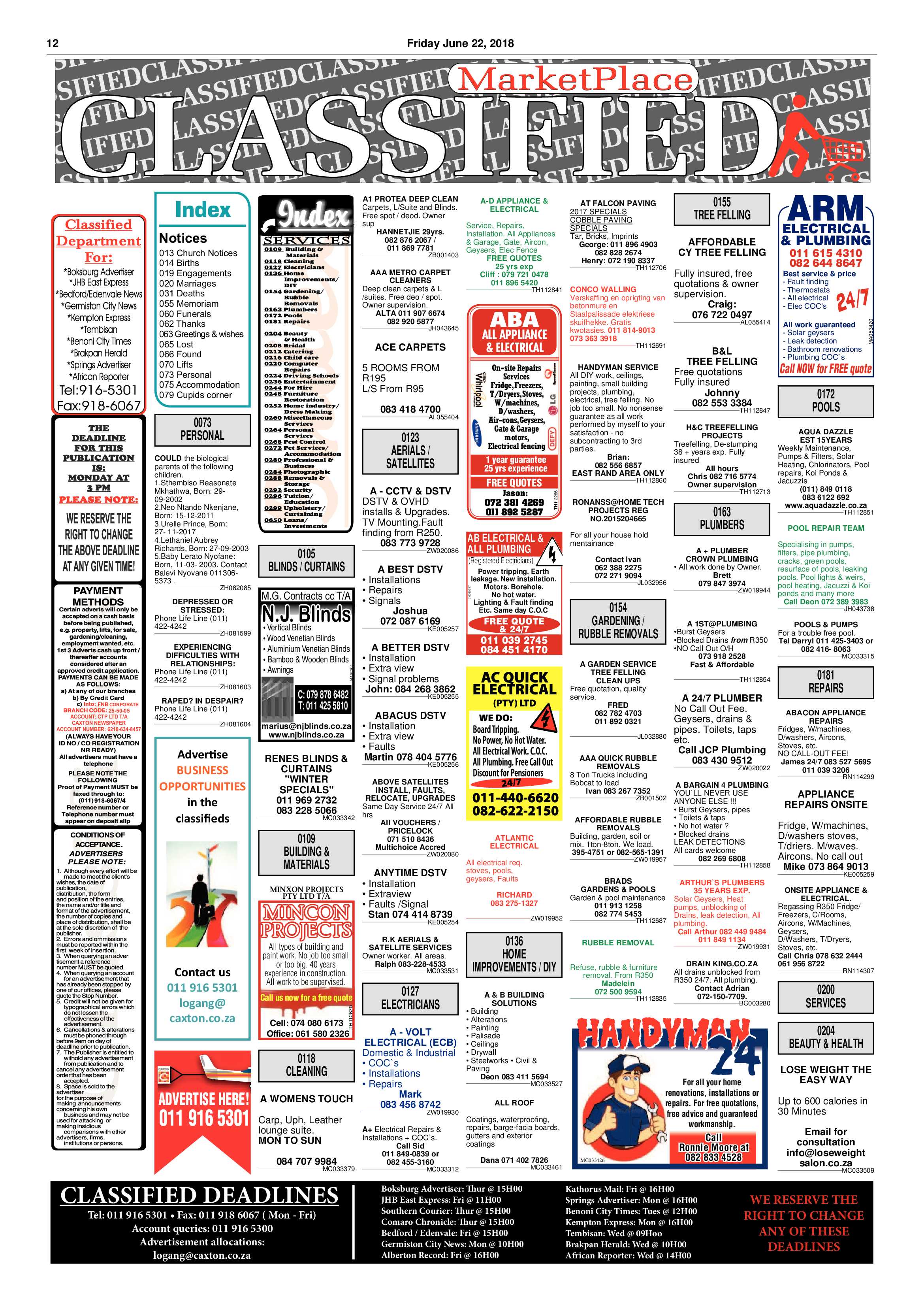 Boksburg Advertiser 19 June 2018 page 12