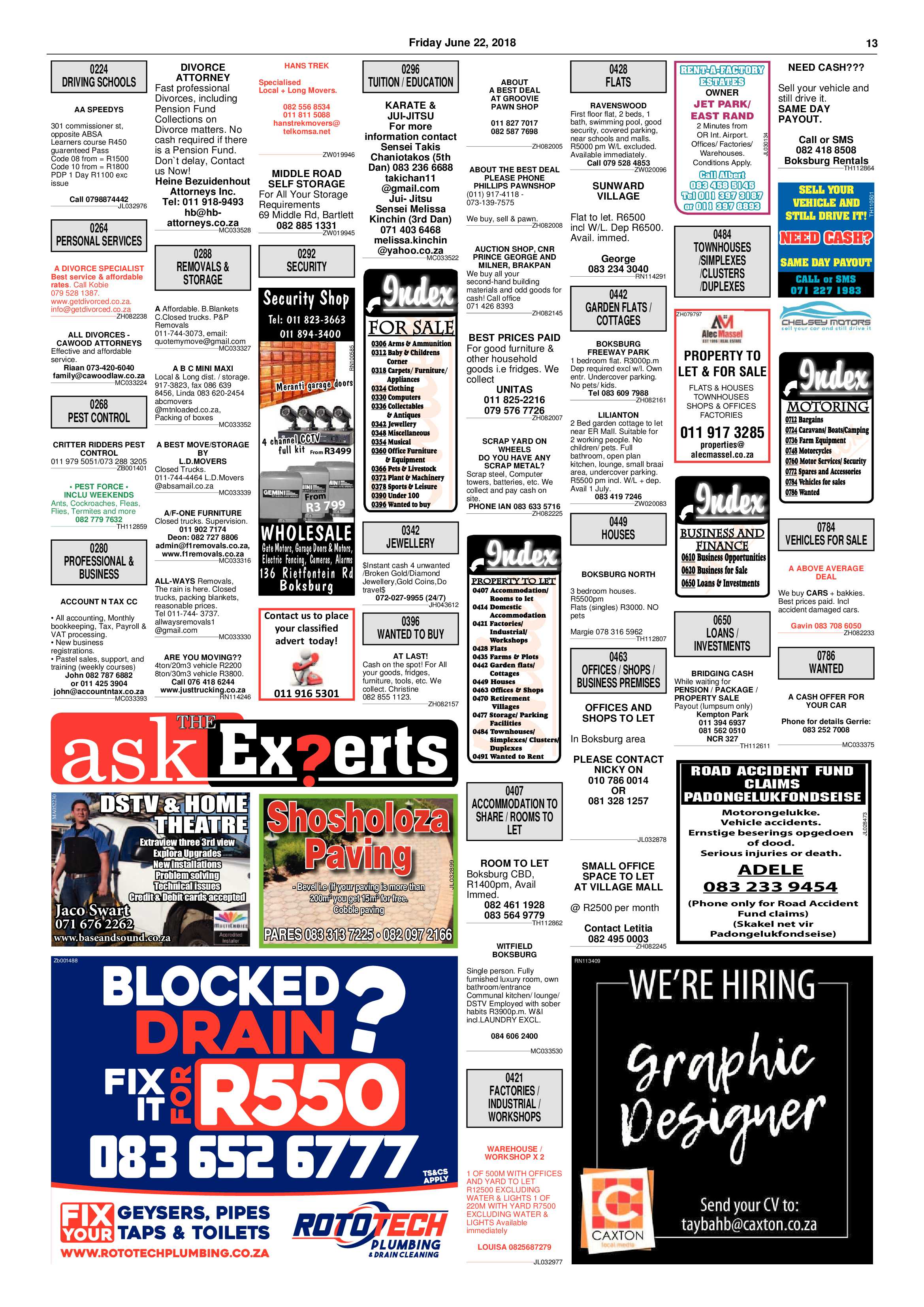 Boksburg Advertiser 19 June 2018 page 13