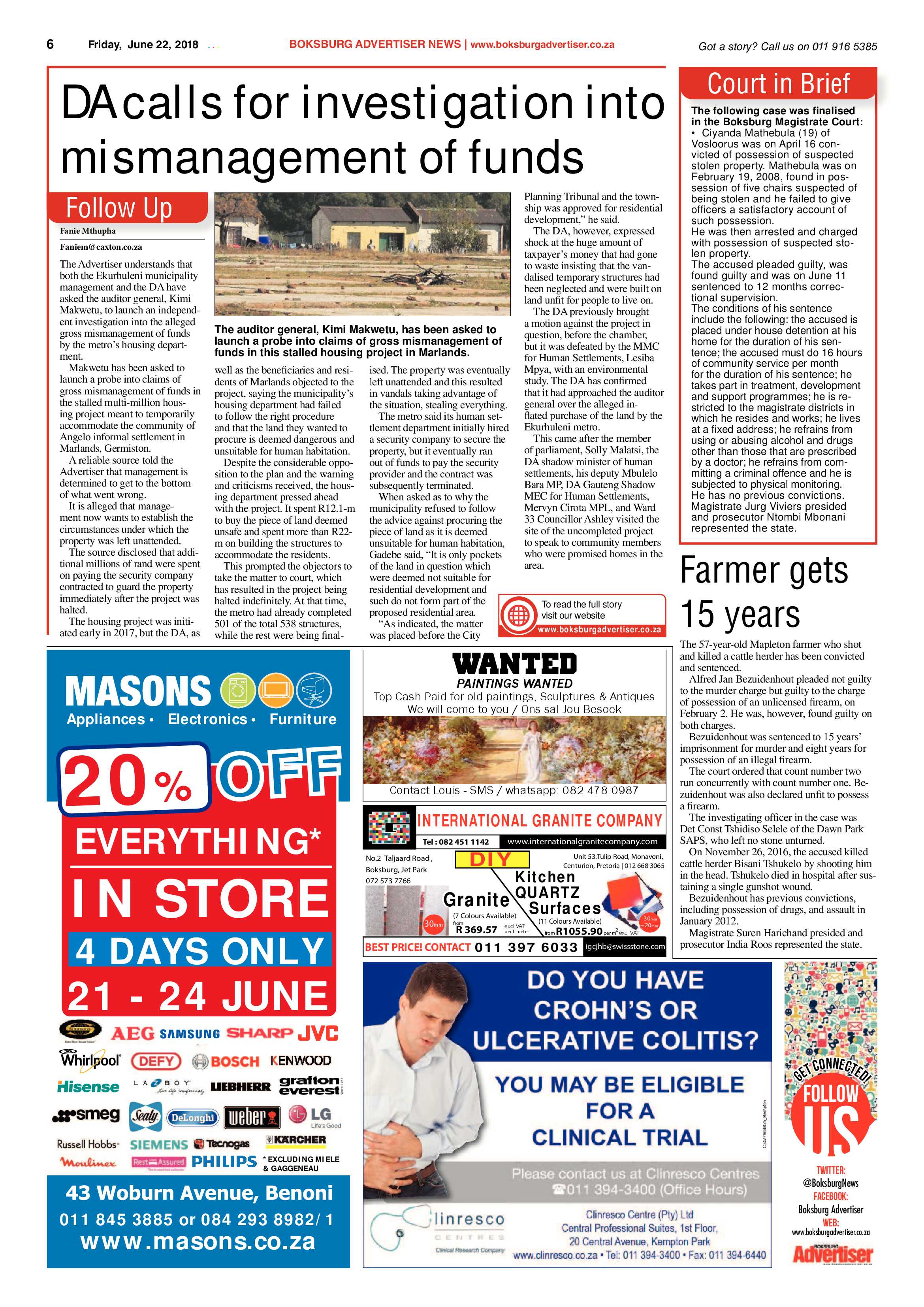 Boksburg Advertiser 19 June 2018 page 6
