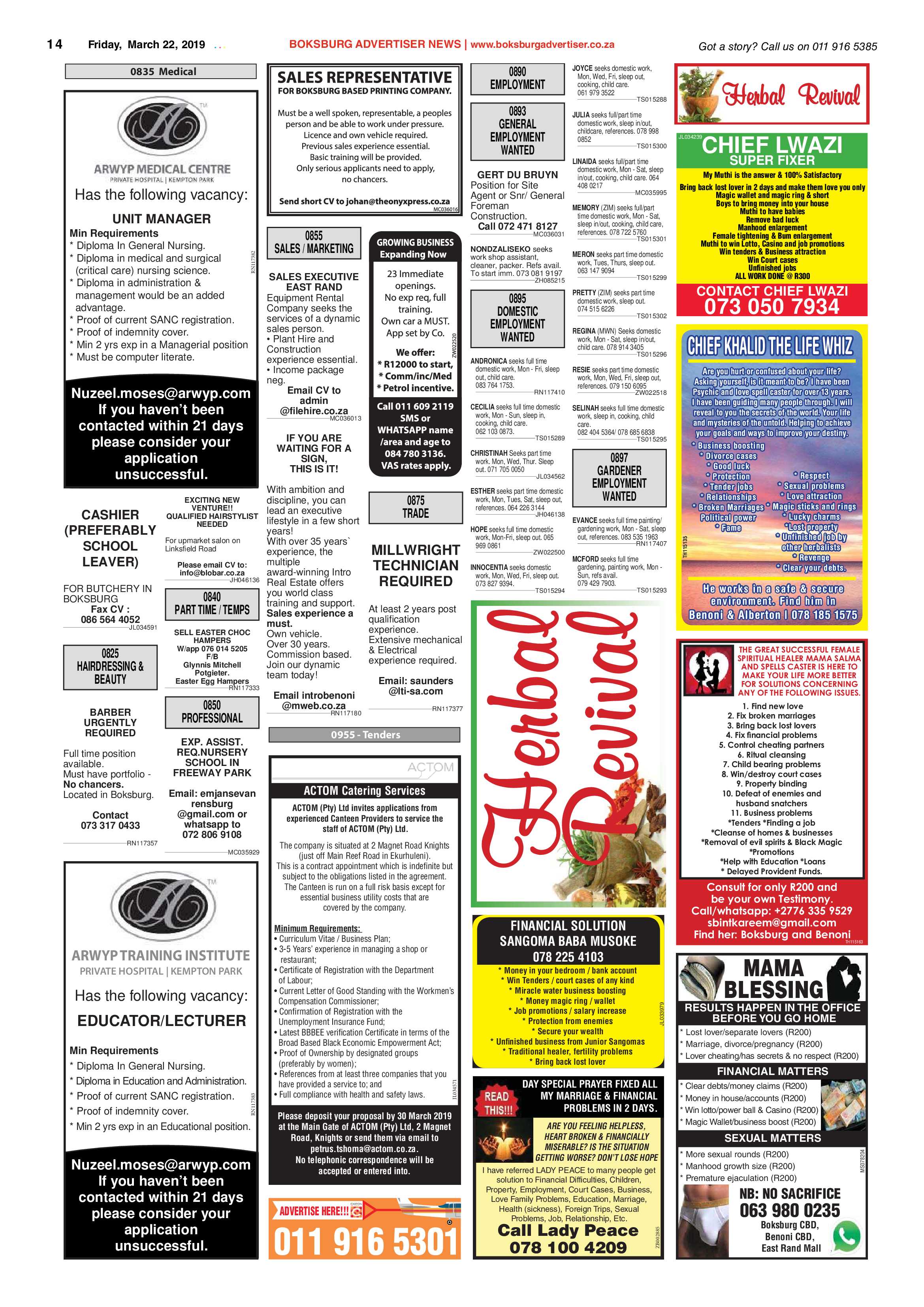 Boksburg Advertiser 19 March 2019 page 14