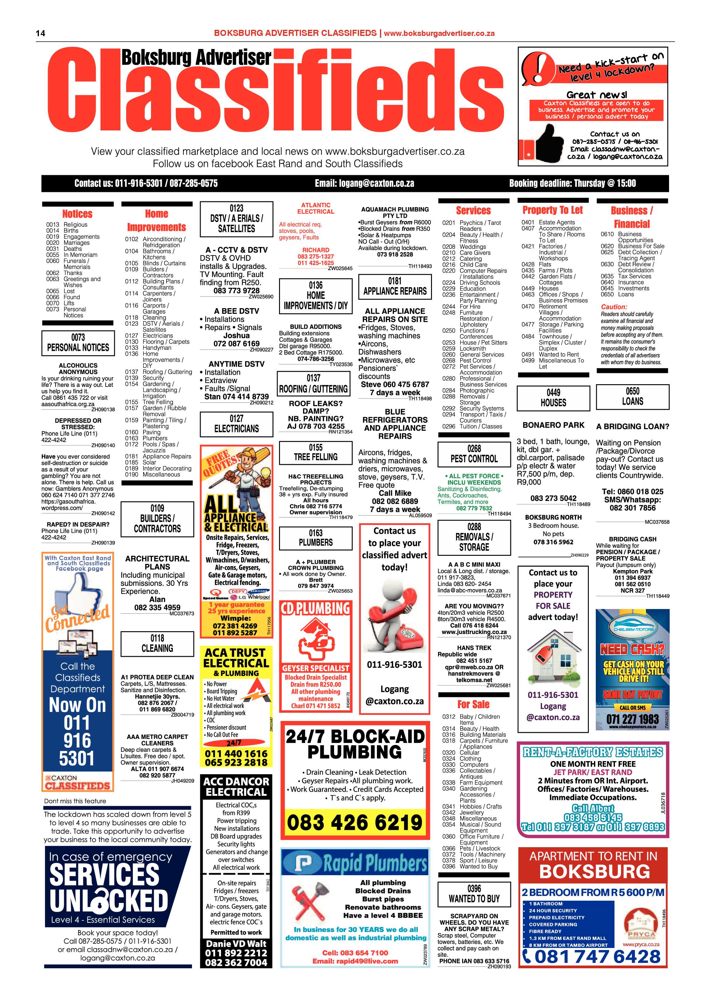 Boksburg Advertiser 19 May 2020 page 14