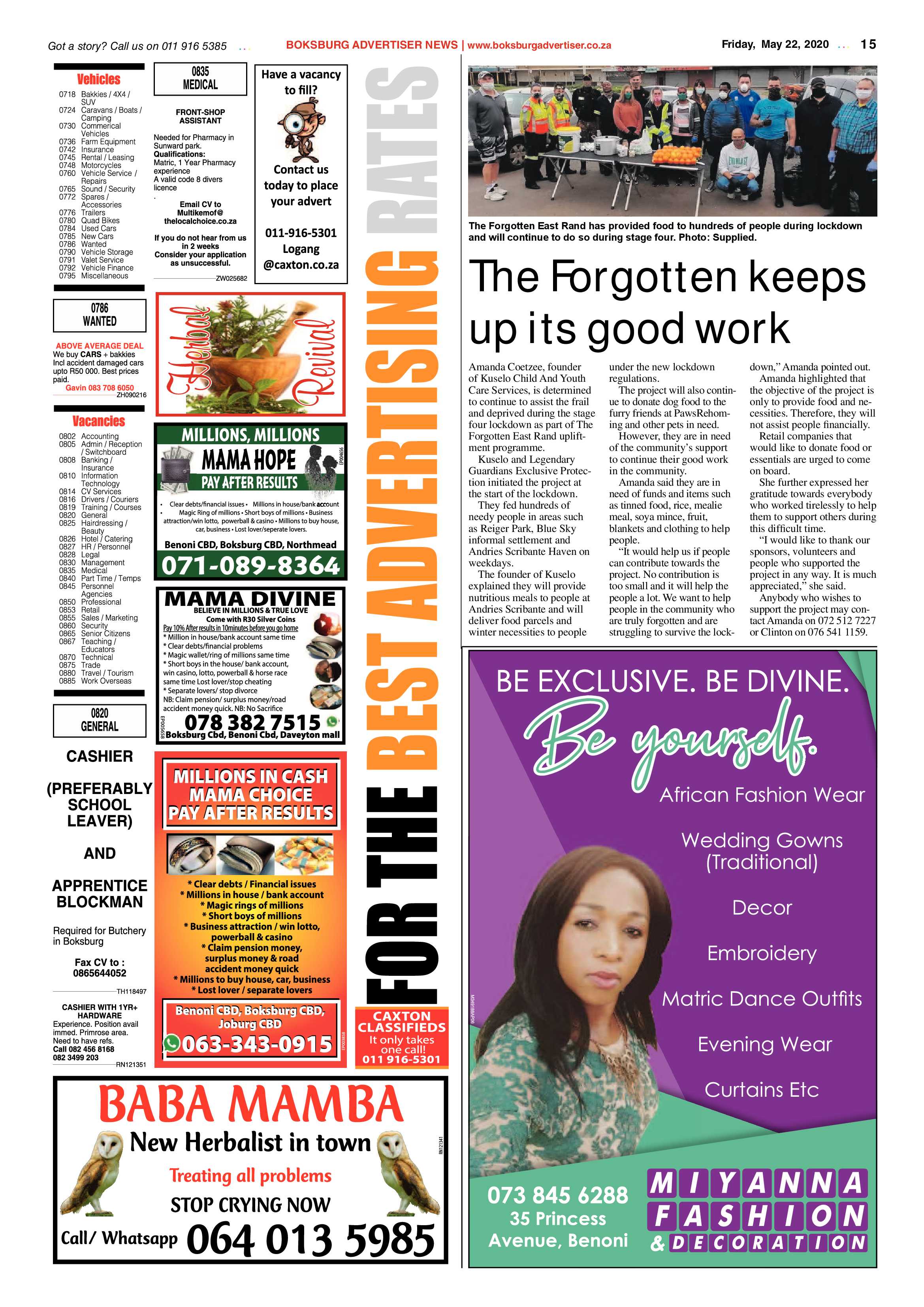 Boksburg Advertiser 19 May 2020 page 15