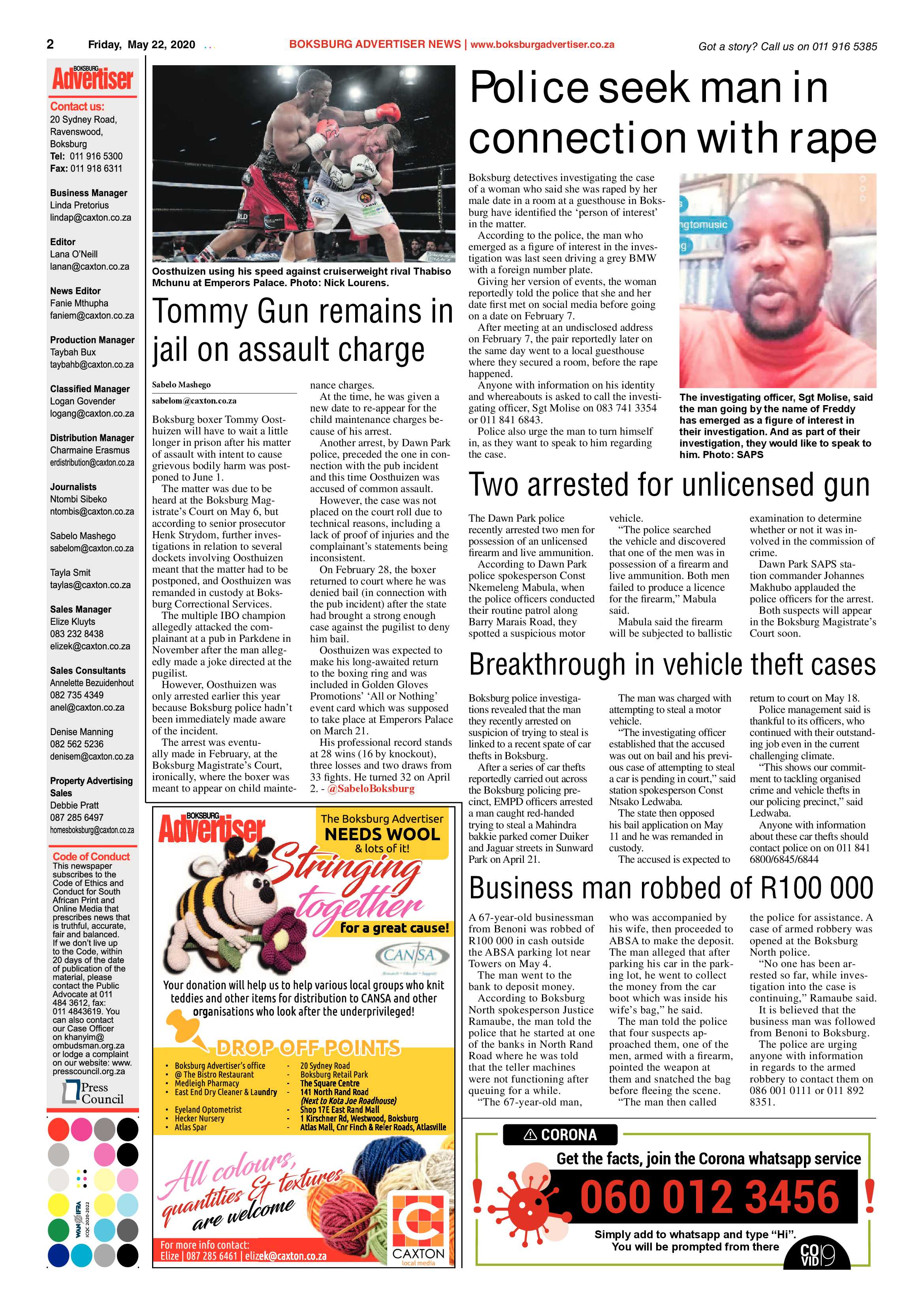 Boksburg Advertiser 19 May 2020 page 2