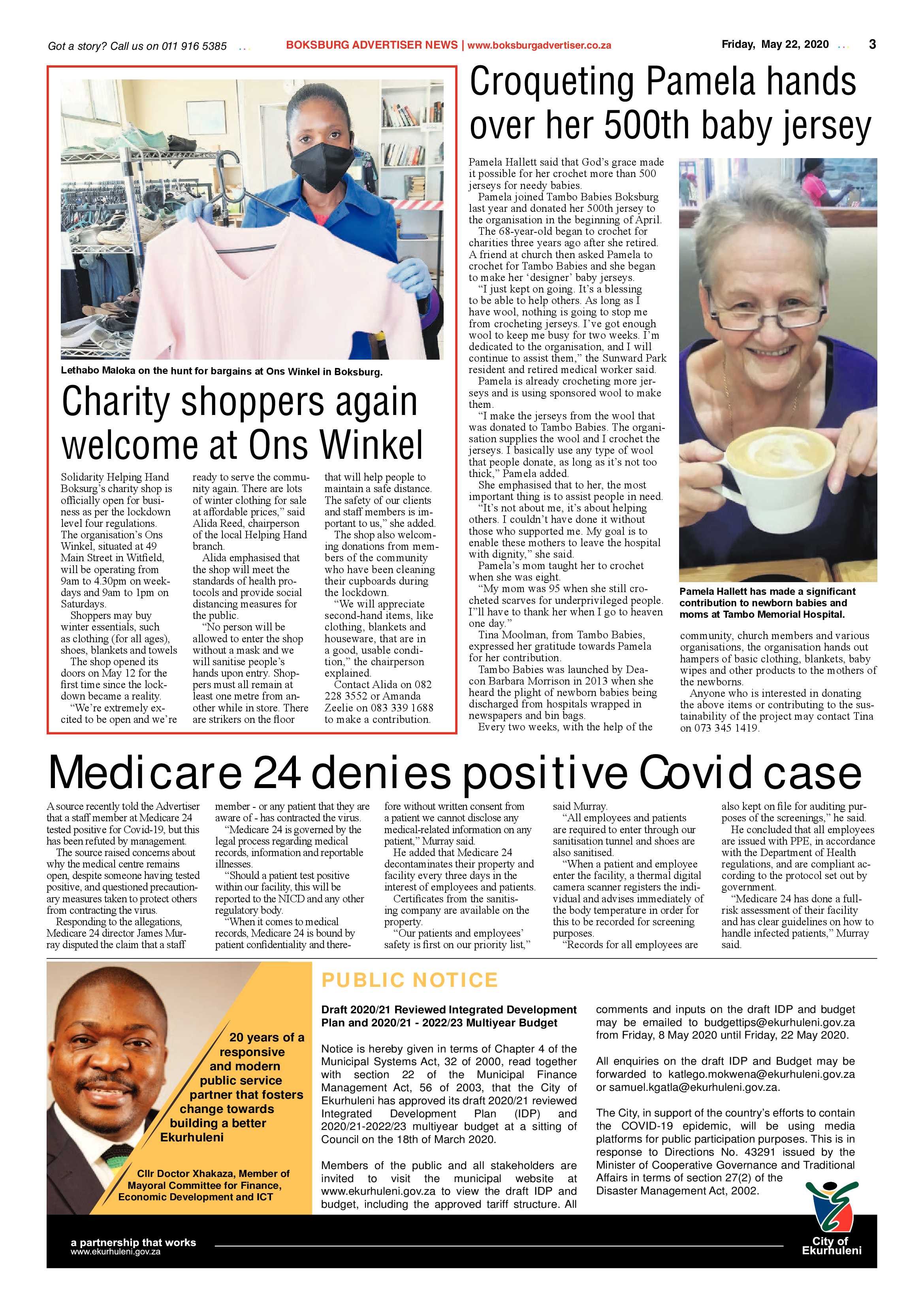 Boksburg Advertiser 19 May 2020 page 3