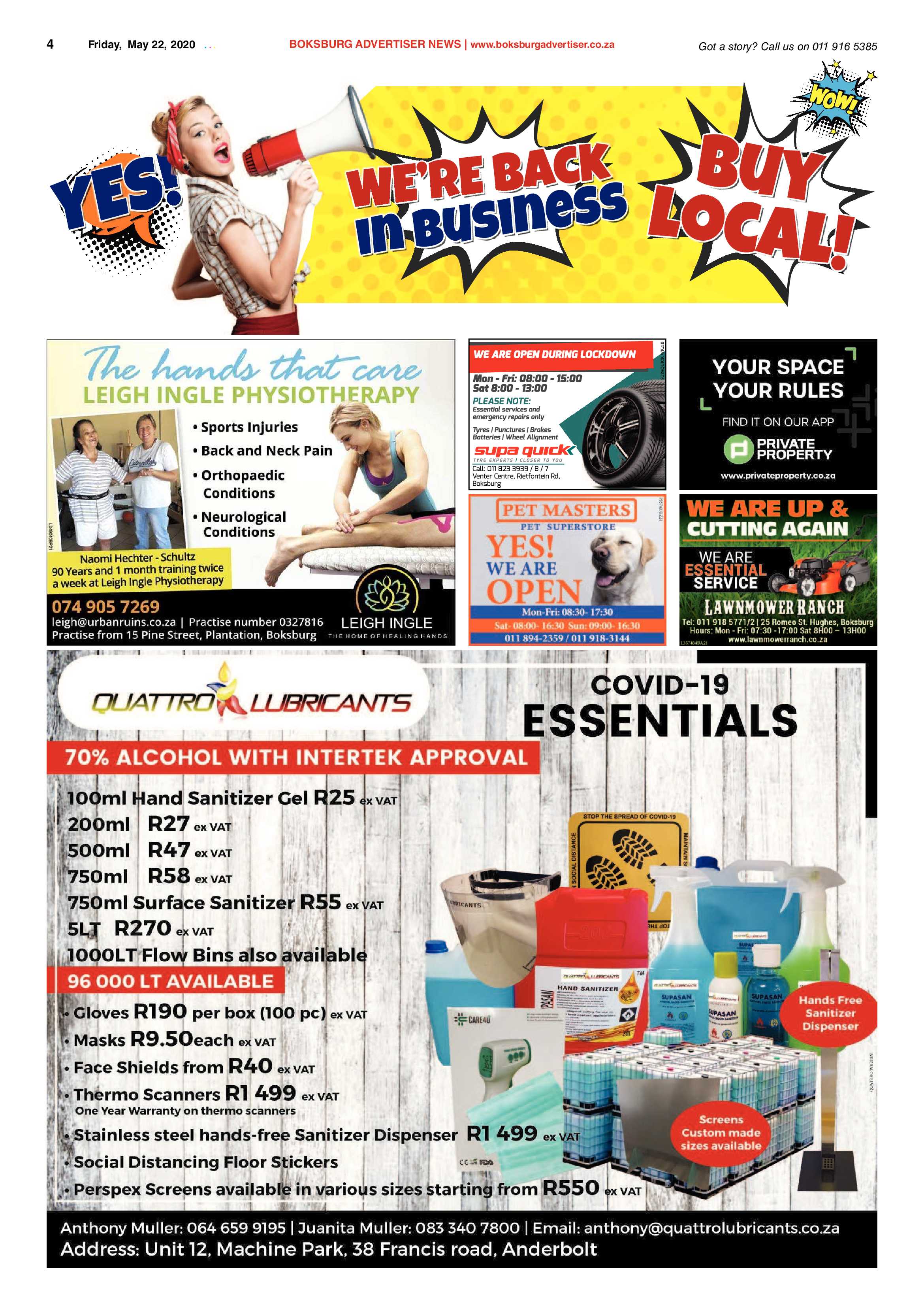 Boksburg Advertiser 19 May 2020 page 4