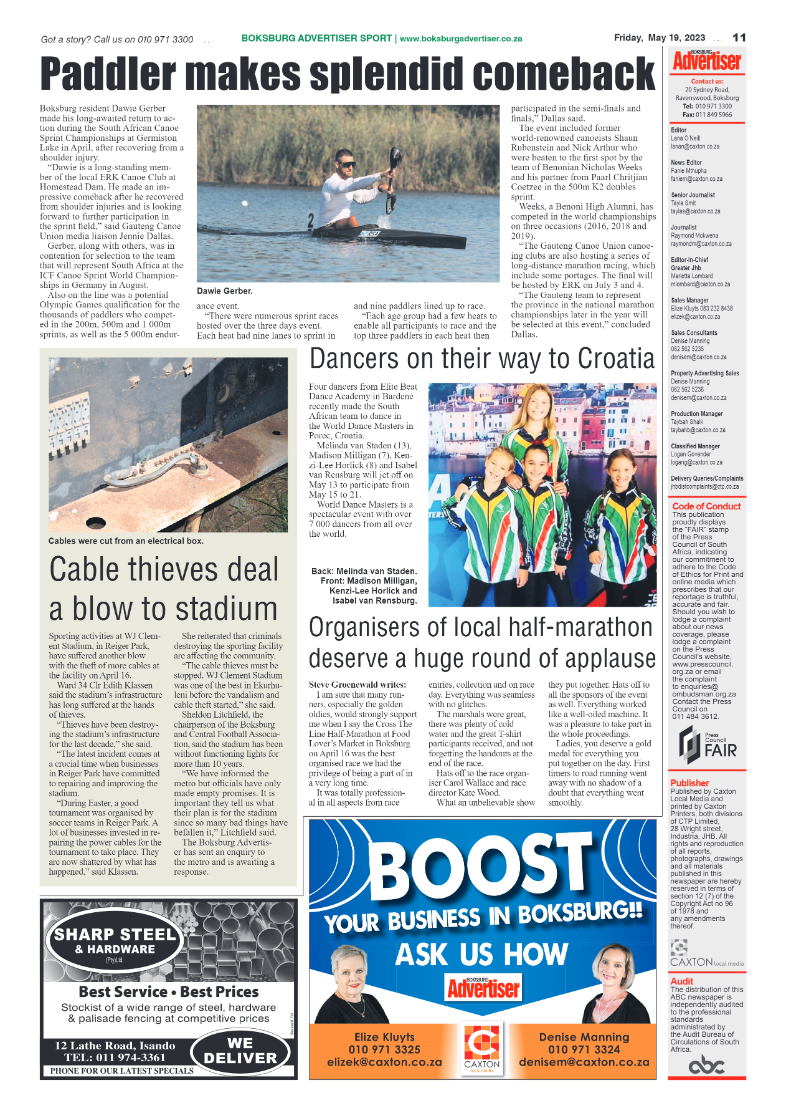 Boksburg Advertiser 19 May 2023 page 11