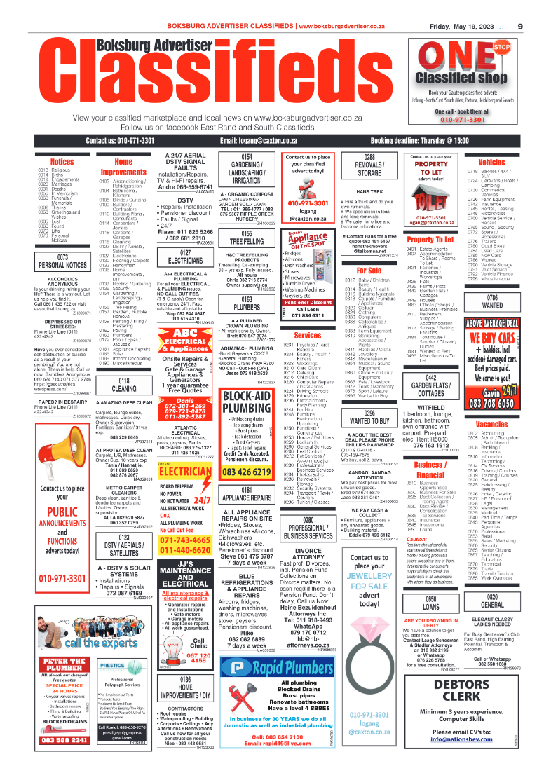 Boksburg Advertiser 19 May 2023 page 9