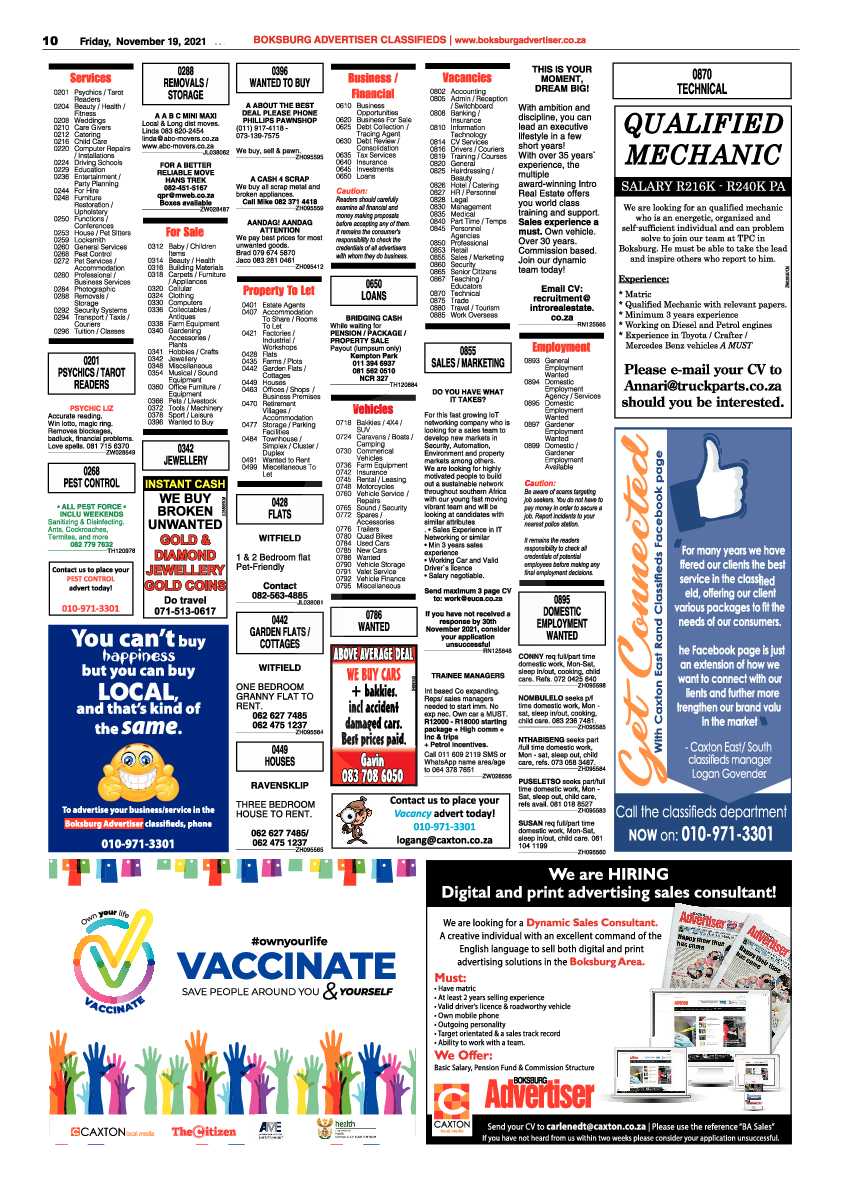 Boksburg Advertiser 19 November 2021 page 10