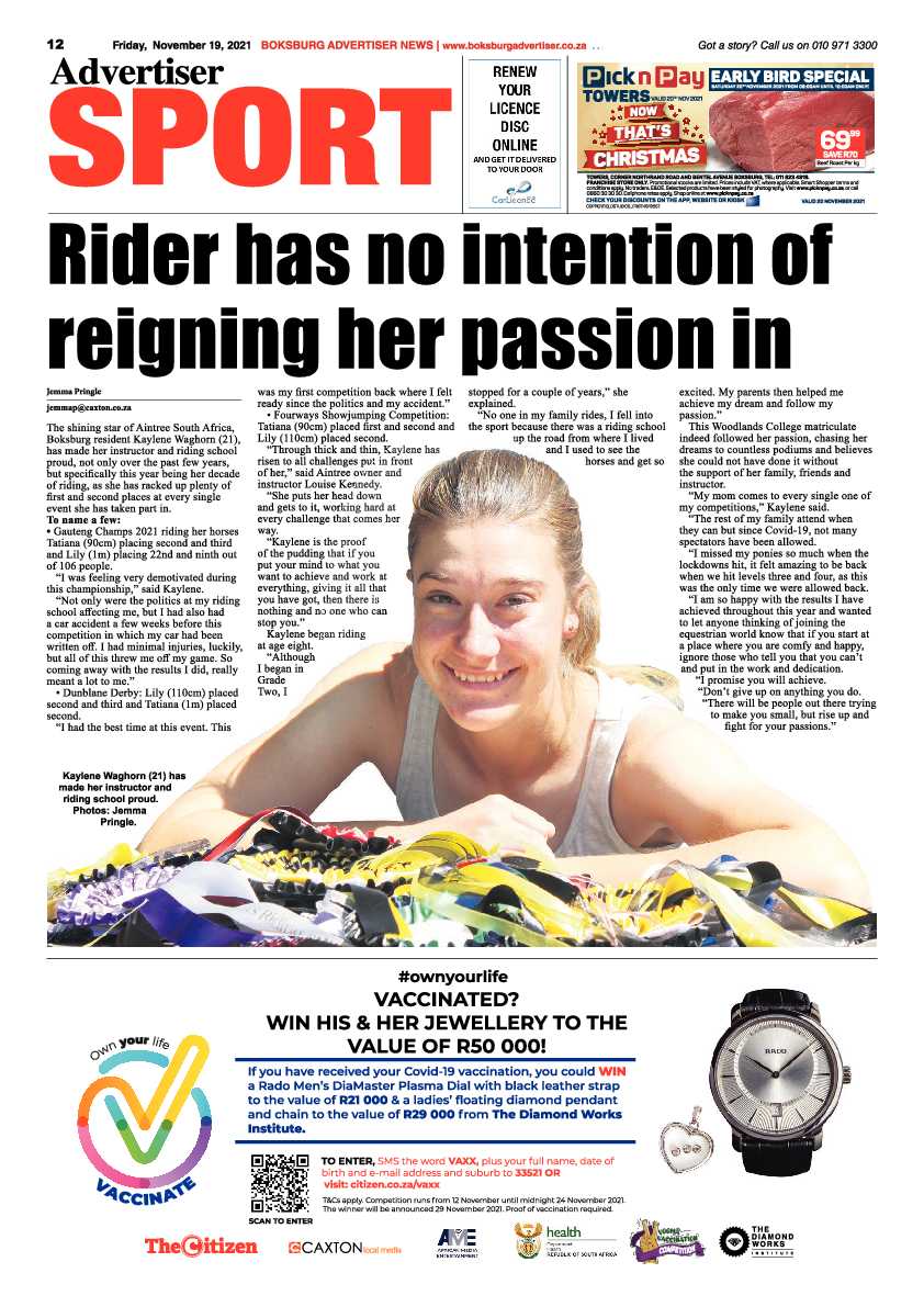 Boksburg Advertiser 19 November 2021 page 12