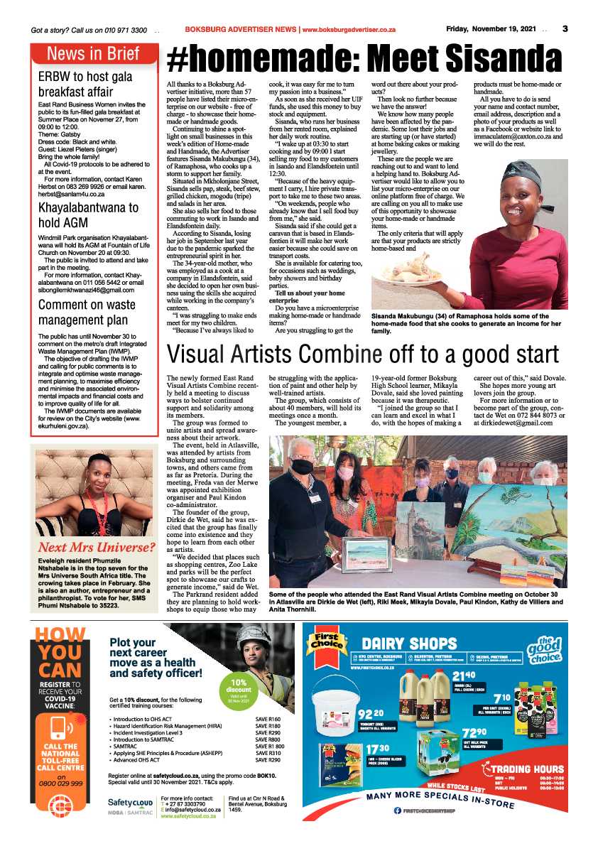 Boksburg Advertiser 19 November 2021 page 3