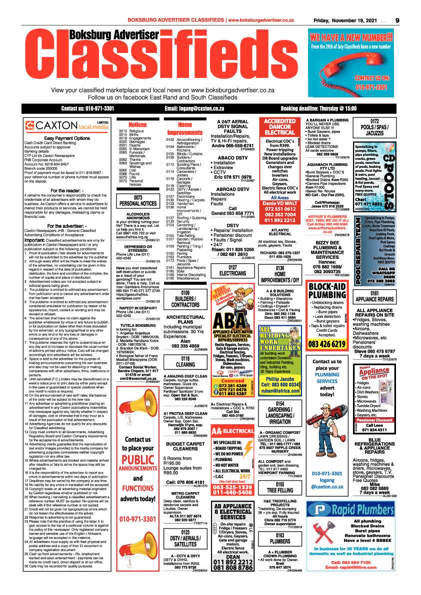 Boksburg Advertiser 19 November 2021 page 9