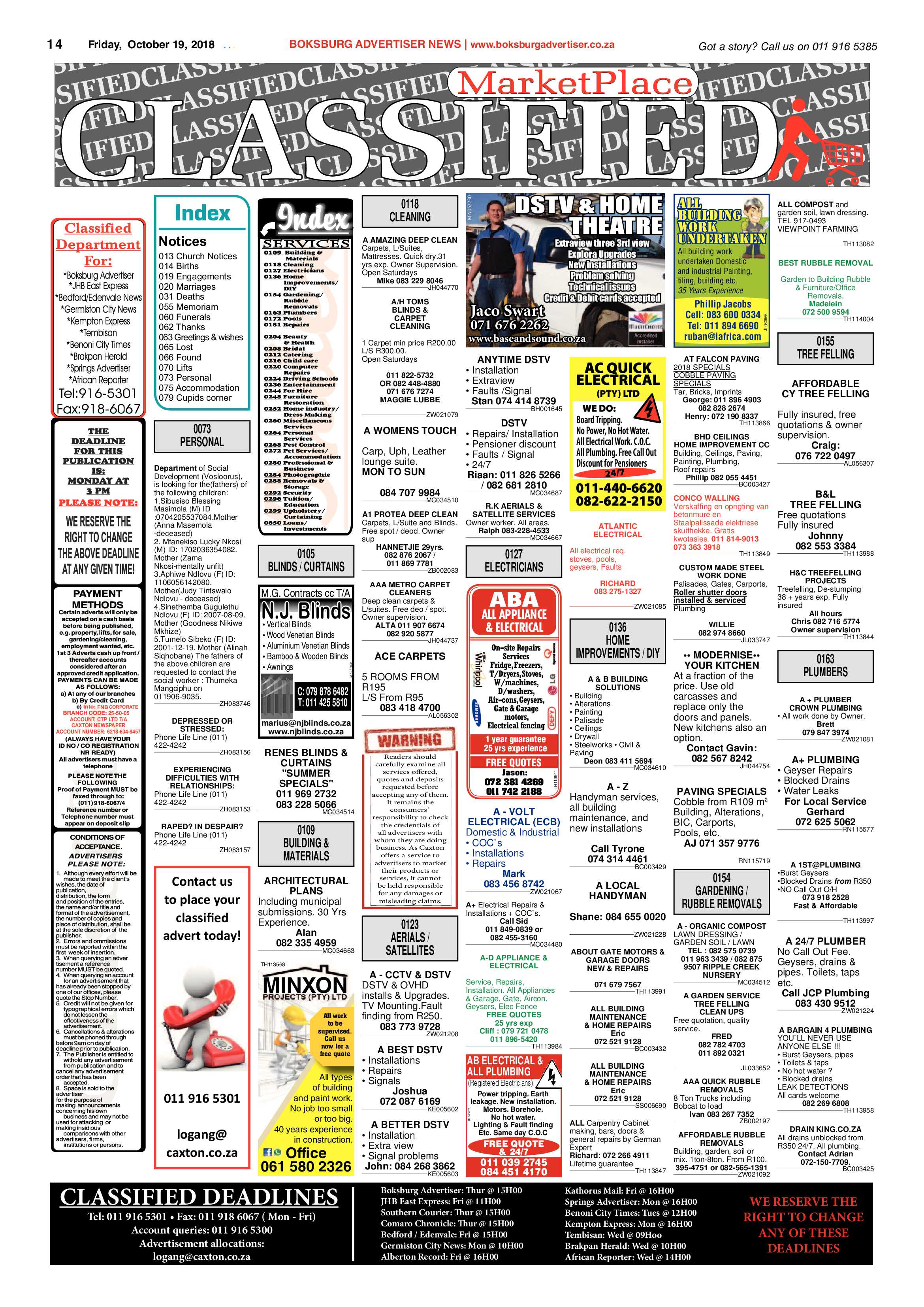 Boksburg Advertiser 19 October 2018 page 14