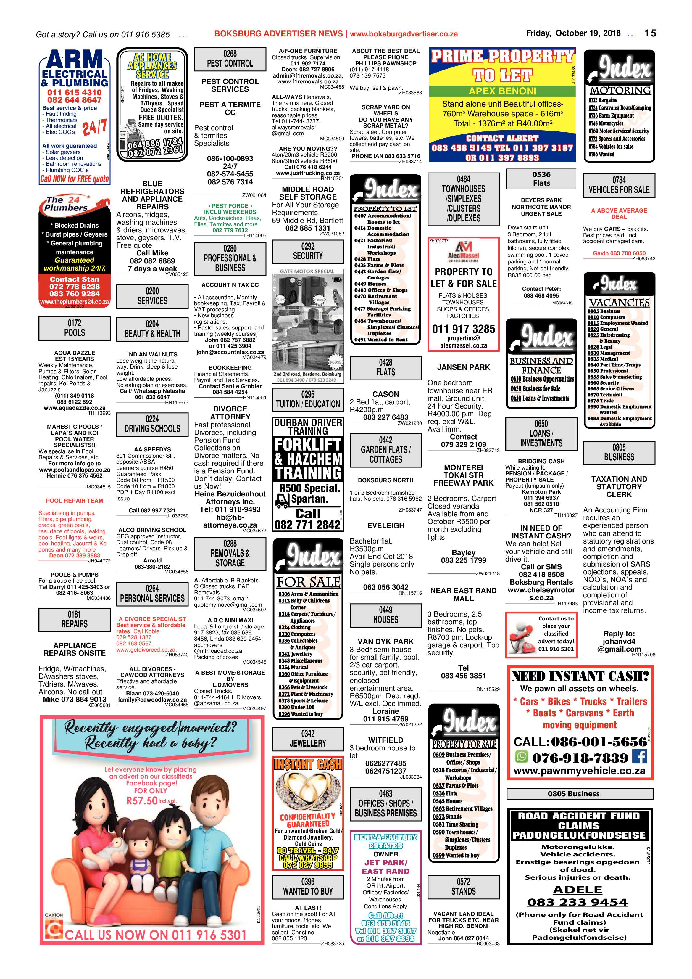 Boksburg Advertiser 19 October 2018 page 15