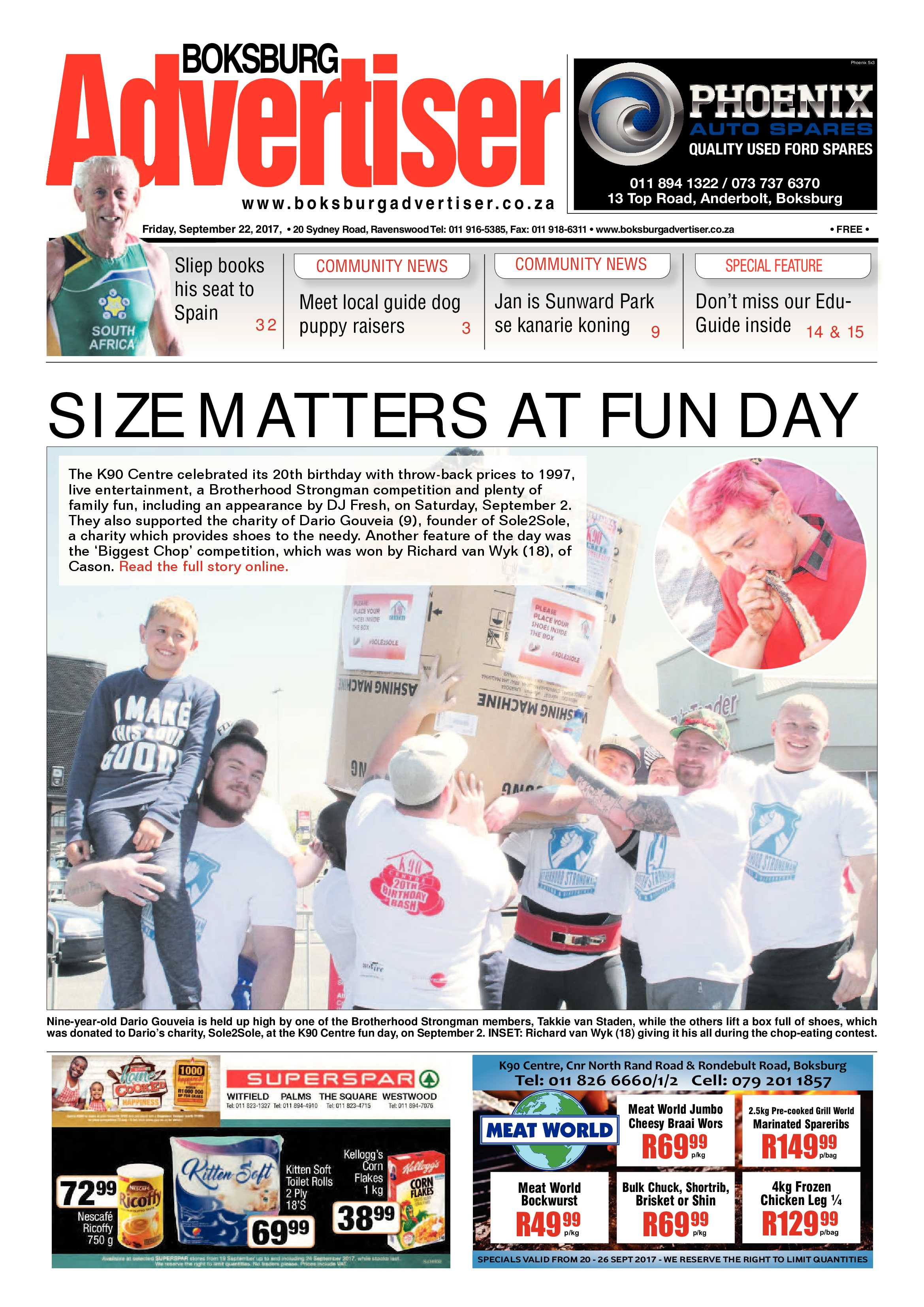Boksburg Advertiser 19 September 2017 page 1