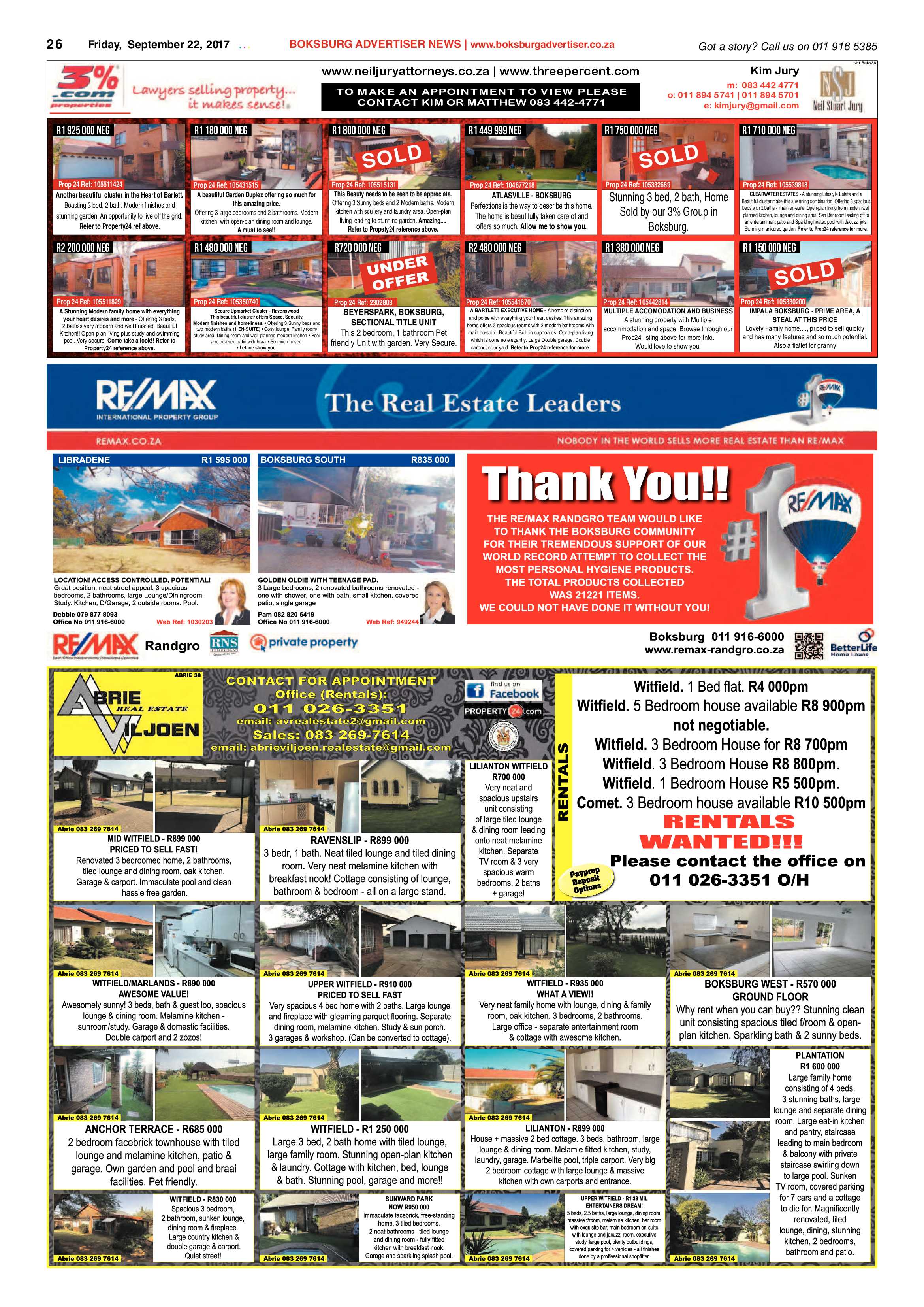 Boksburg Advertiser 19 September 2017 page 26