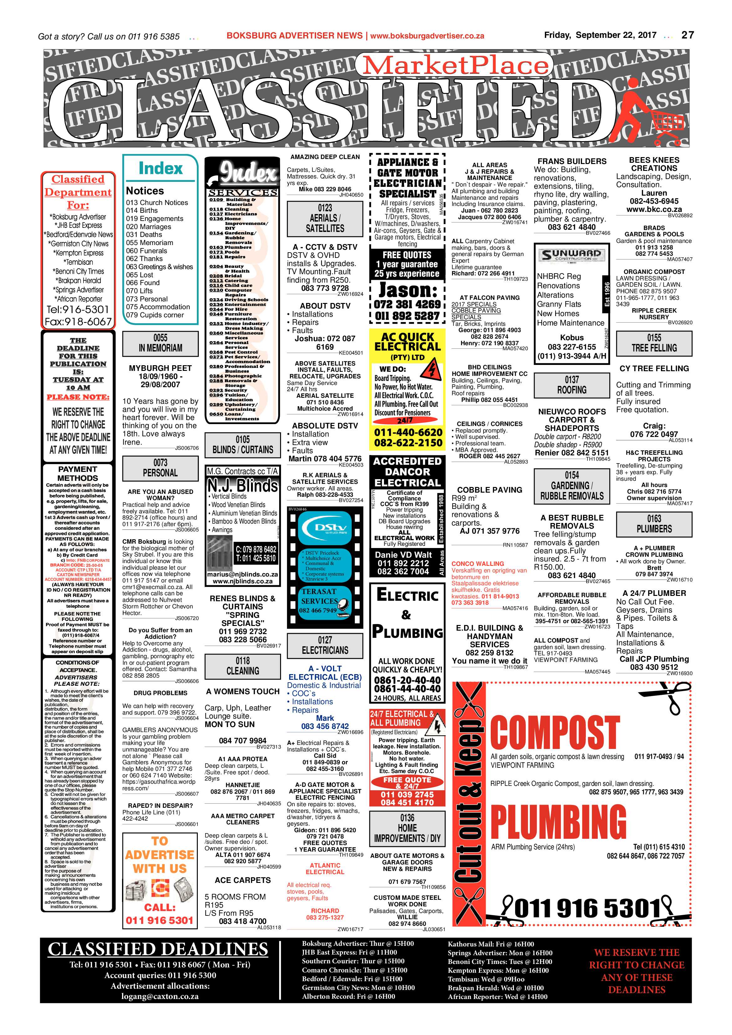 Boksburg Advertiser 19 September 2017 page 27