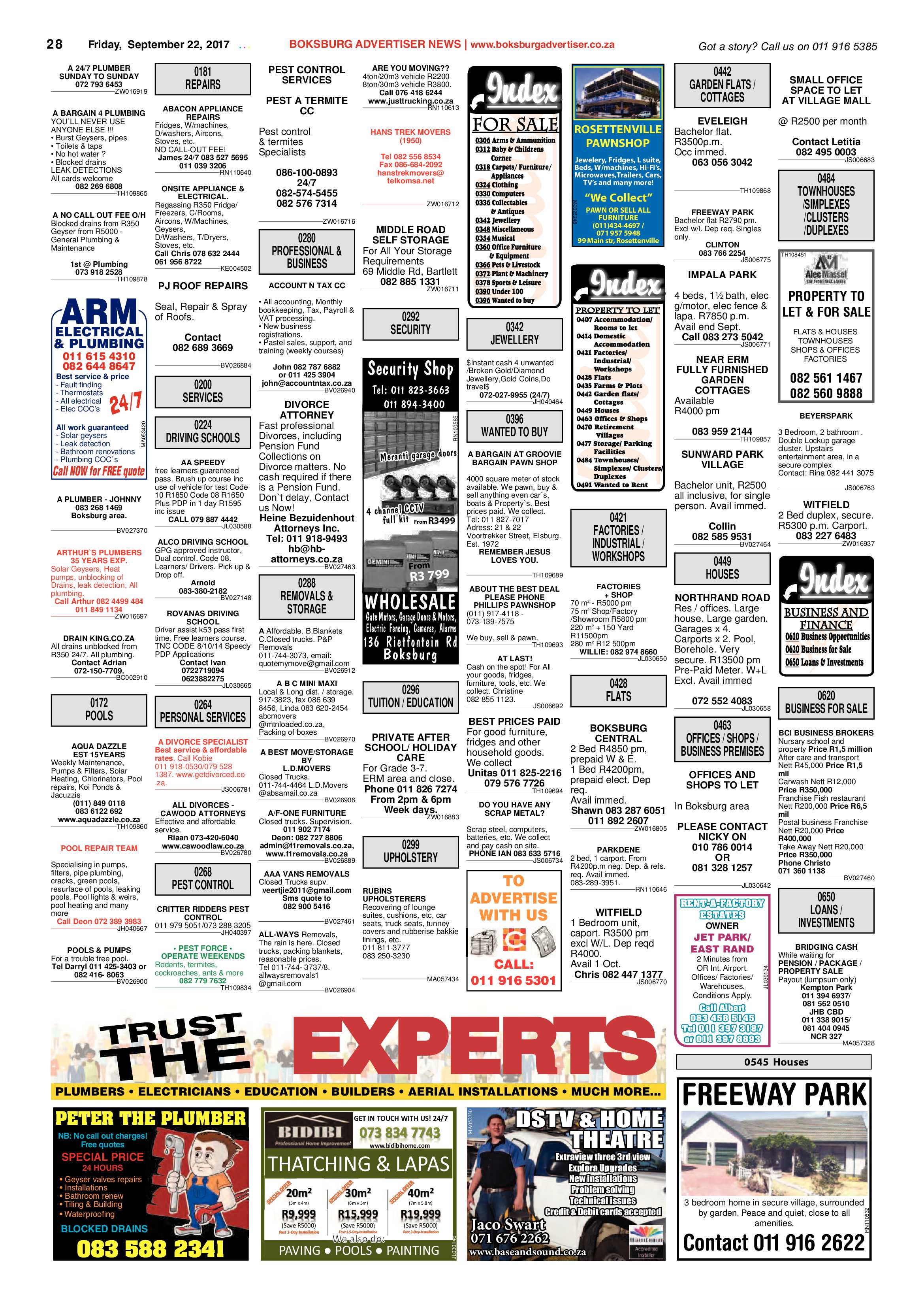 Boksburg Advertiser 19 September 2017 page 28