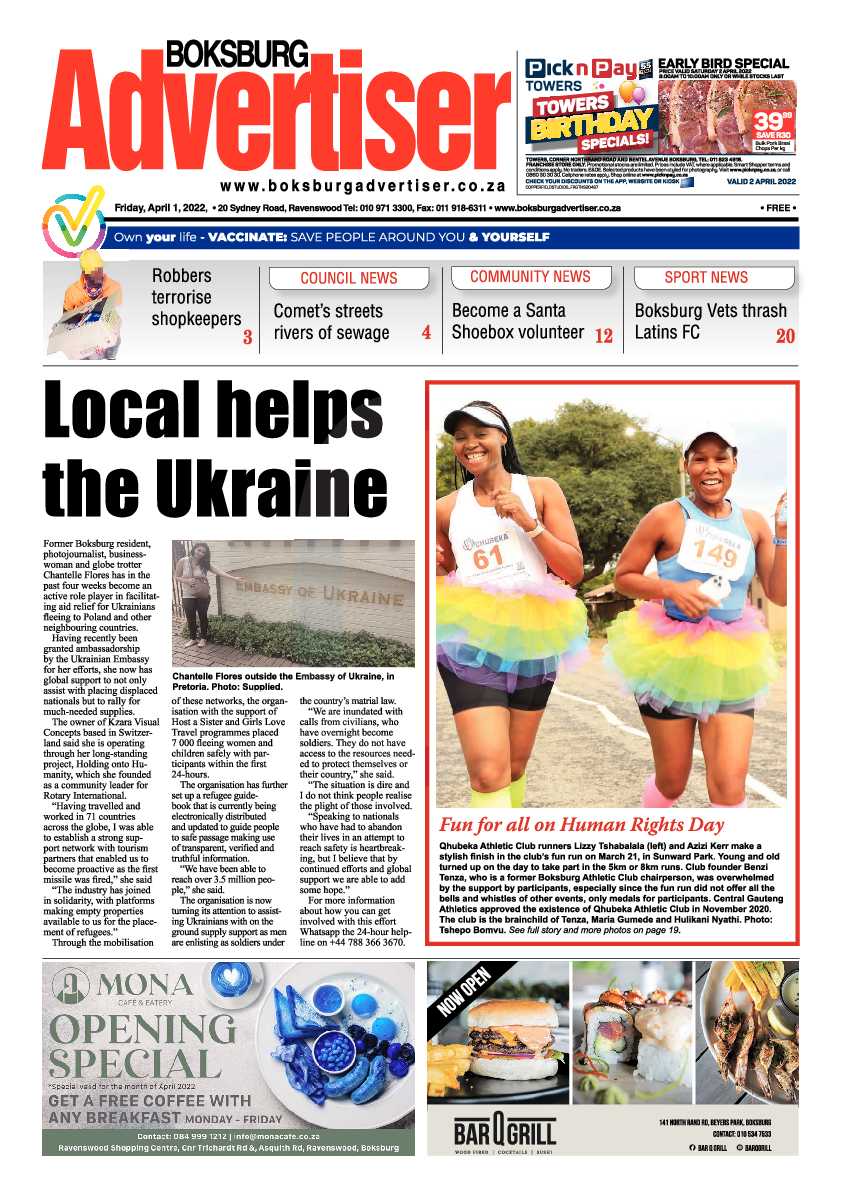 Boksburg Advertiser 1 April 2022 page 1