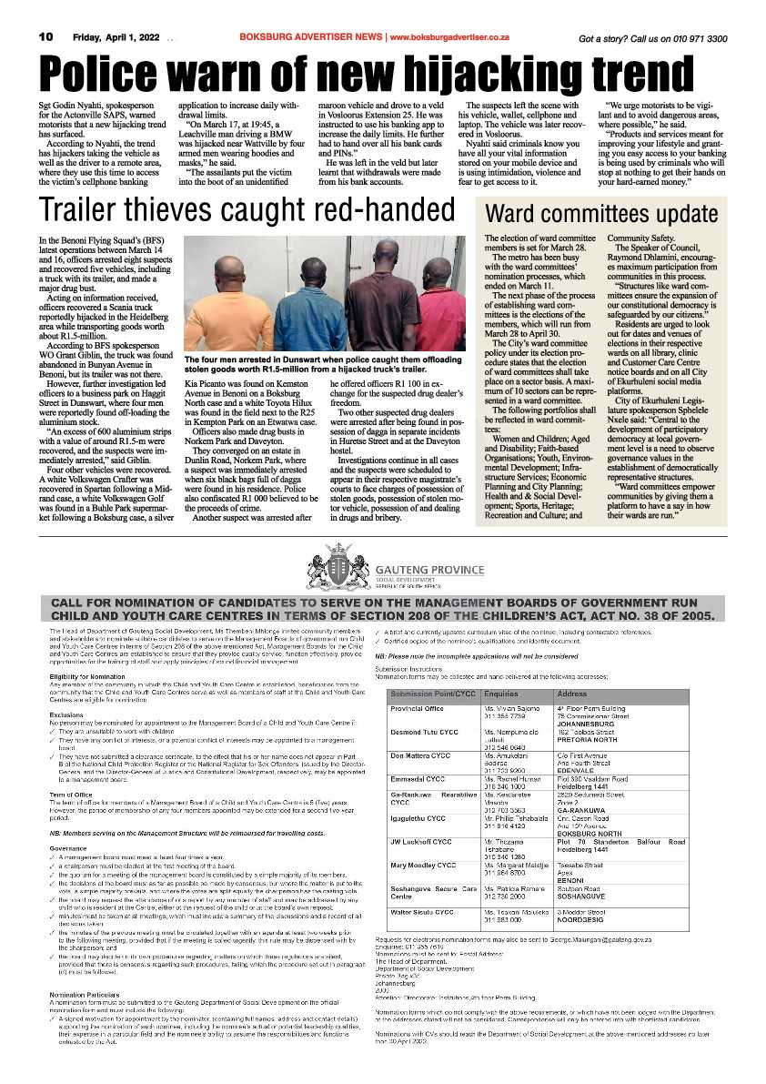 Boksburg Advertiser 1 April 2022 page 10