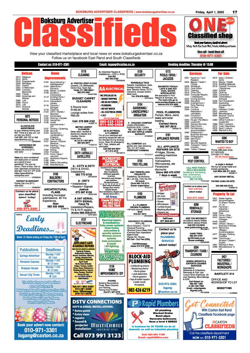 Boksburg Advertiser 1 April 2022 page 17