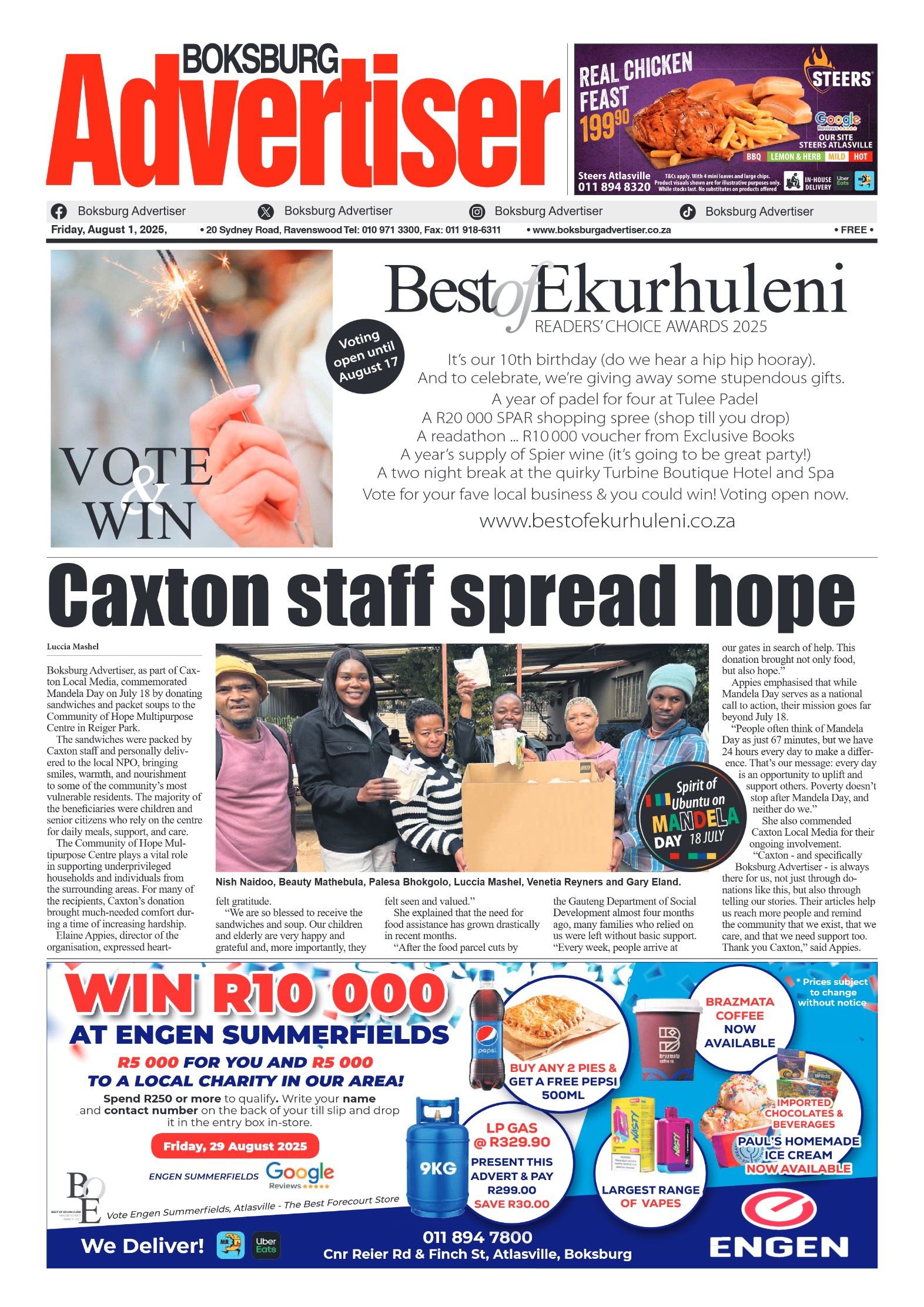 Boksburg Advertiser 1 August 2025 page 1