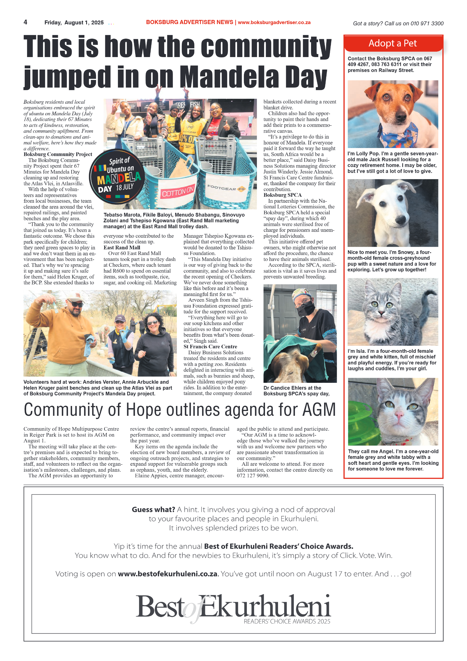 Boksburg Advertiser 1 August 2025 page 4