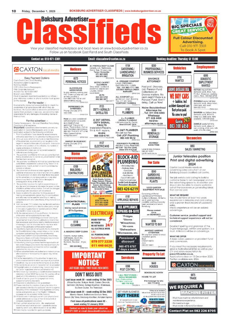 Boksburg Advertiser 1 December 2023 page 10