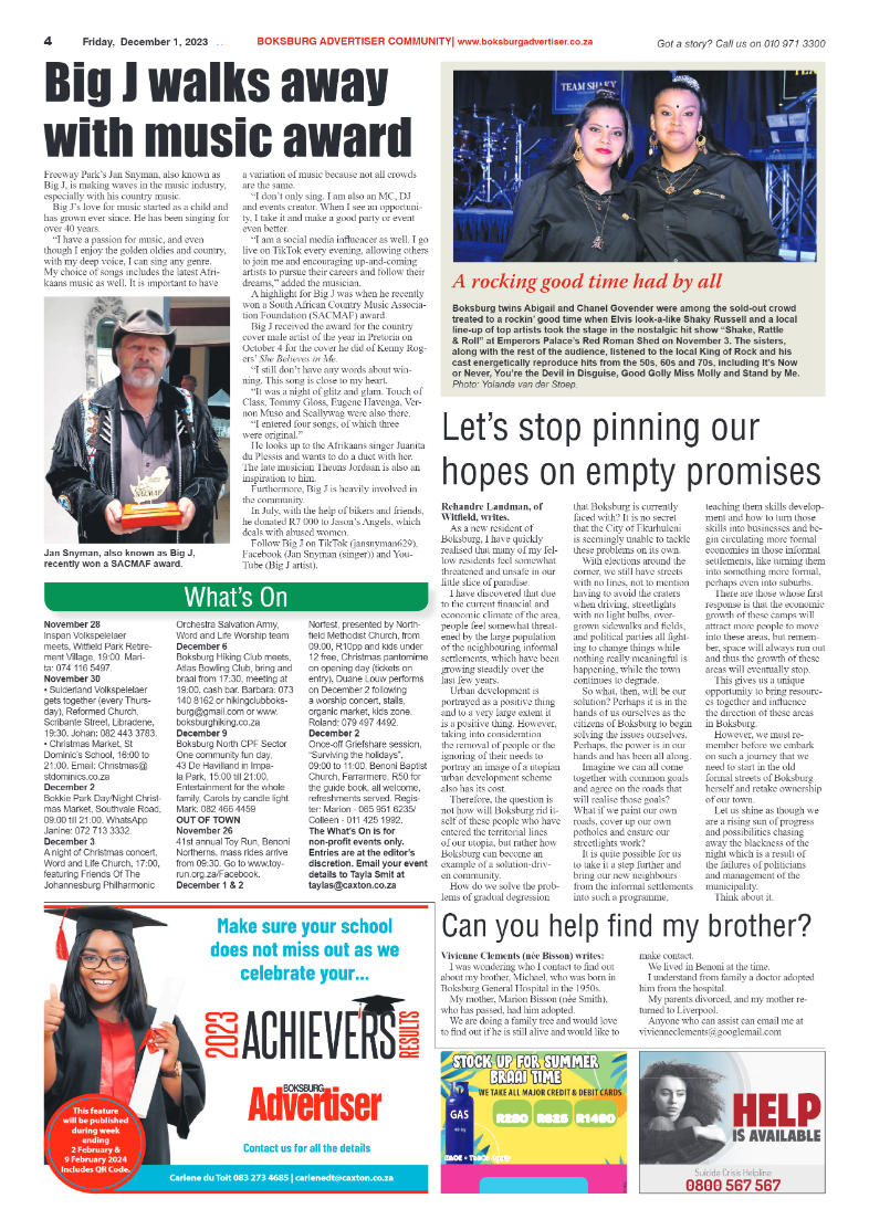 Boksburg Advertiser 1 December 2023 page 4