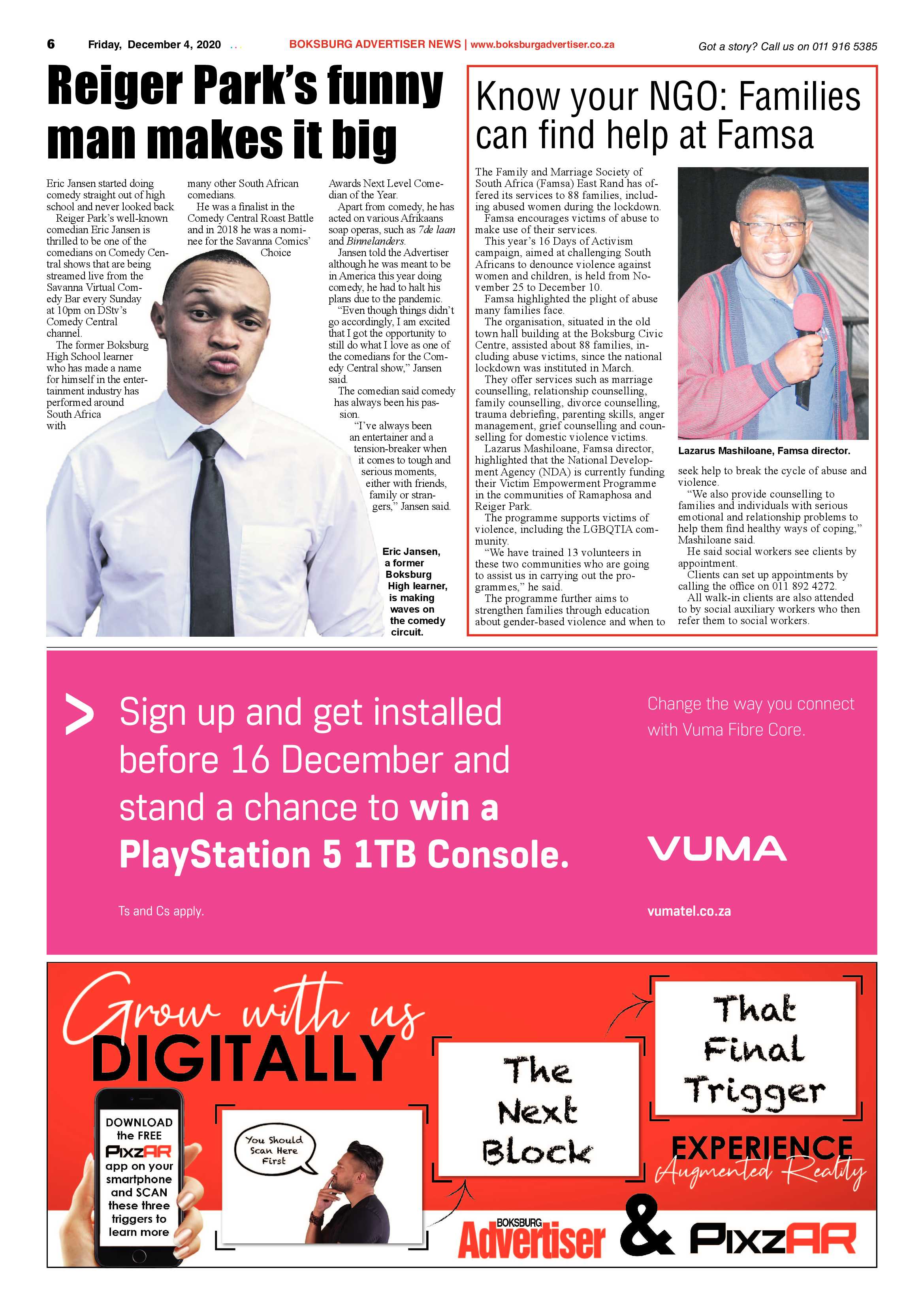 Boksburg Advertiser 1 December  2020 page 6