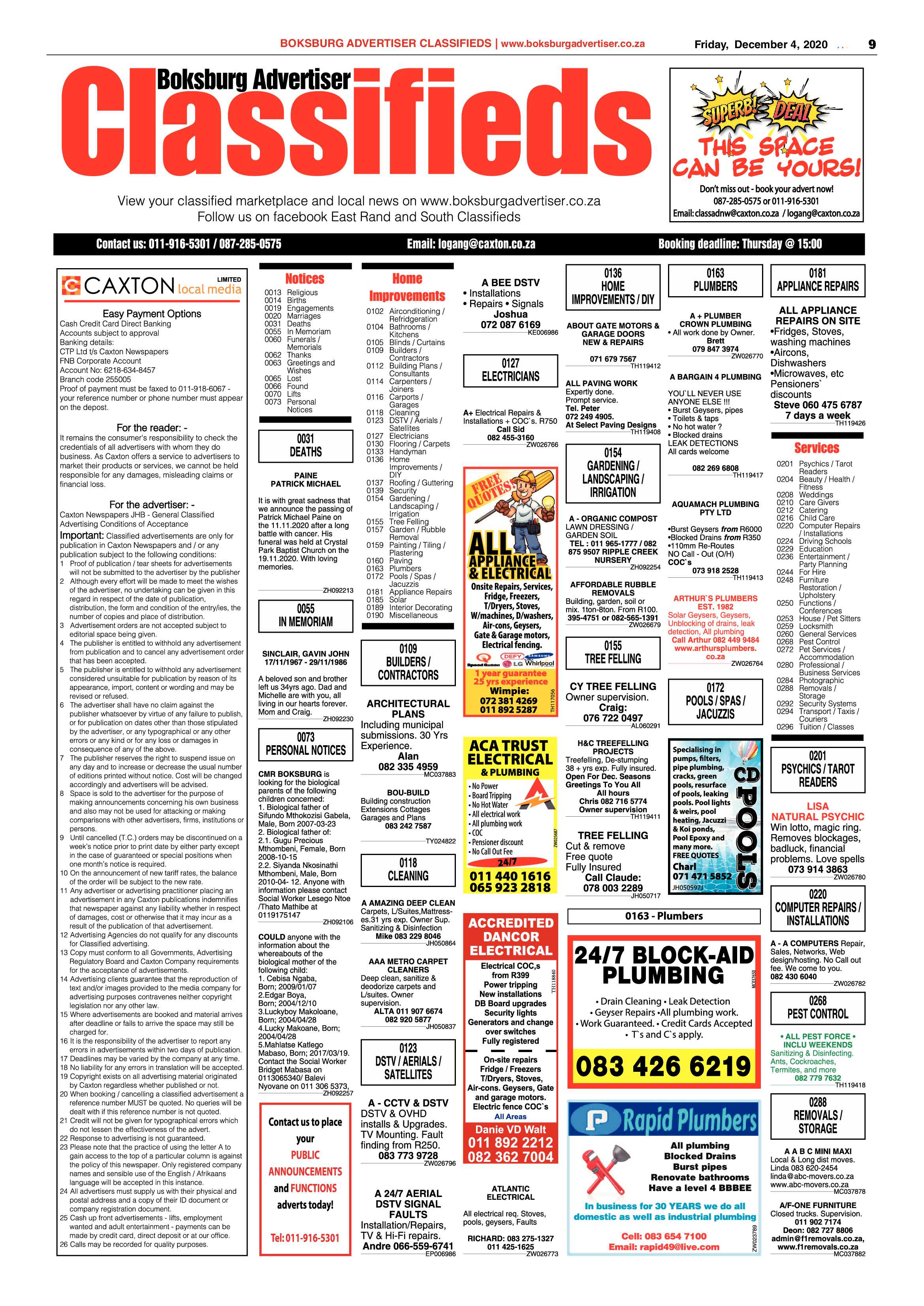 Boksburg Advertiser 1 December  2020 page 9