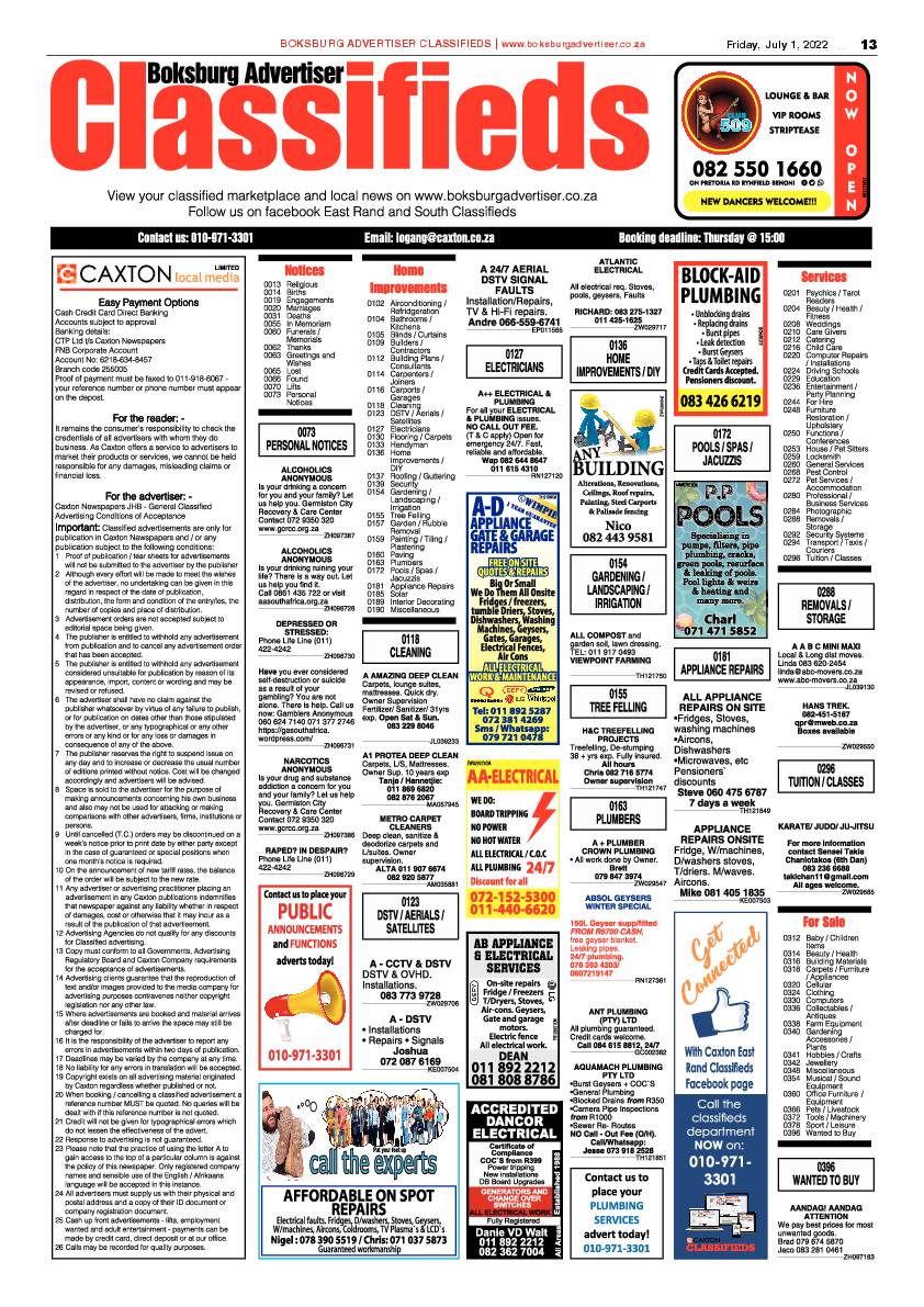 Boksburg Advertiser 1 July 2022 page 13