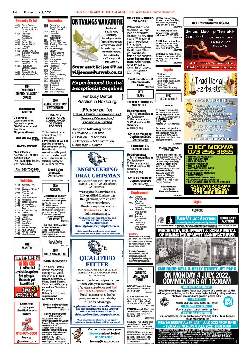 Boksburg Advertiser 1 July 2022 page 14