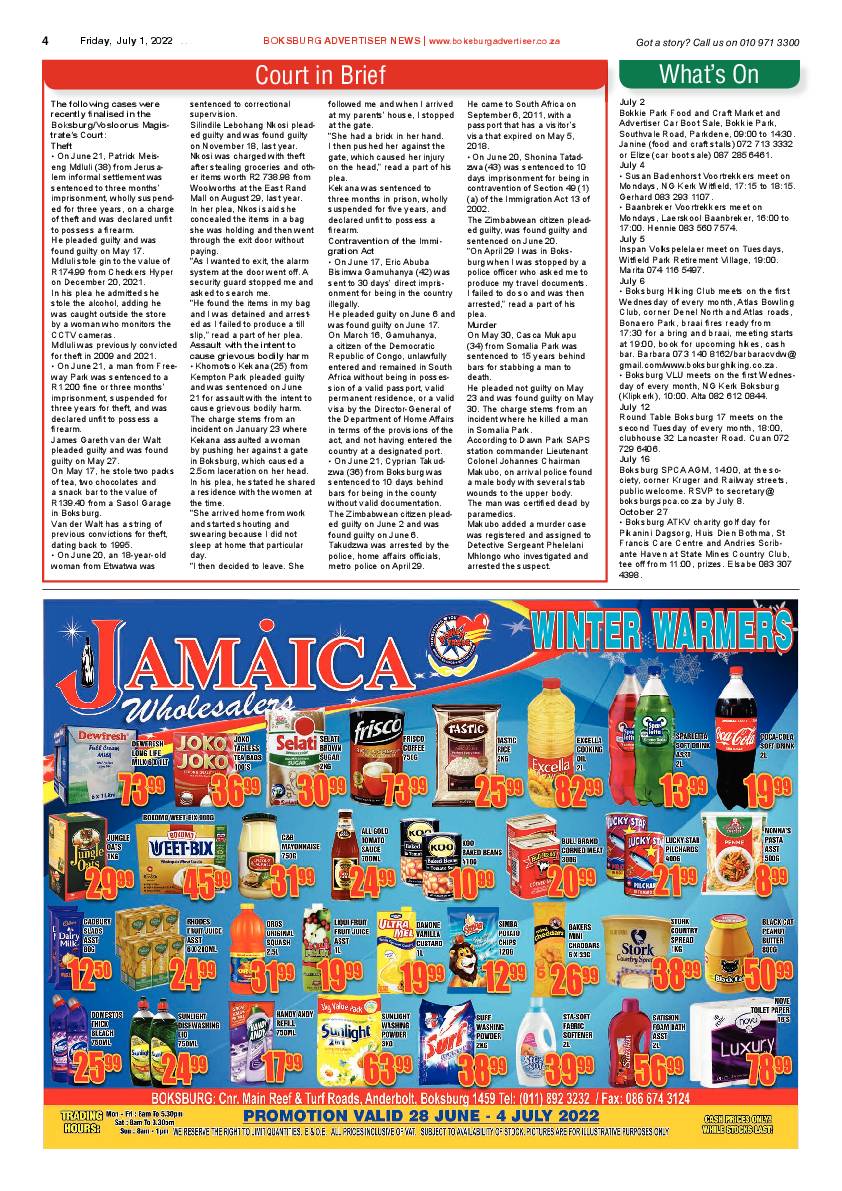 Boksburg Advertiser 1 July 2022 page 4