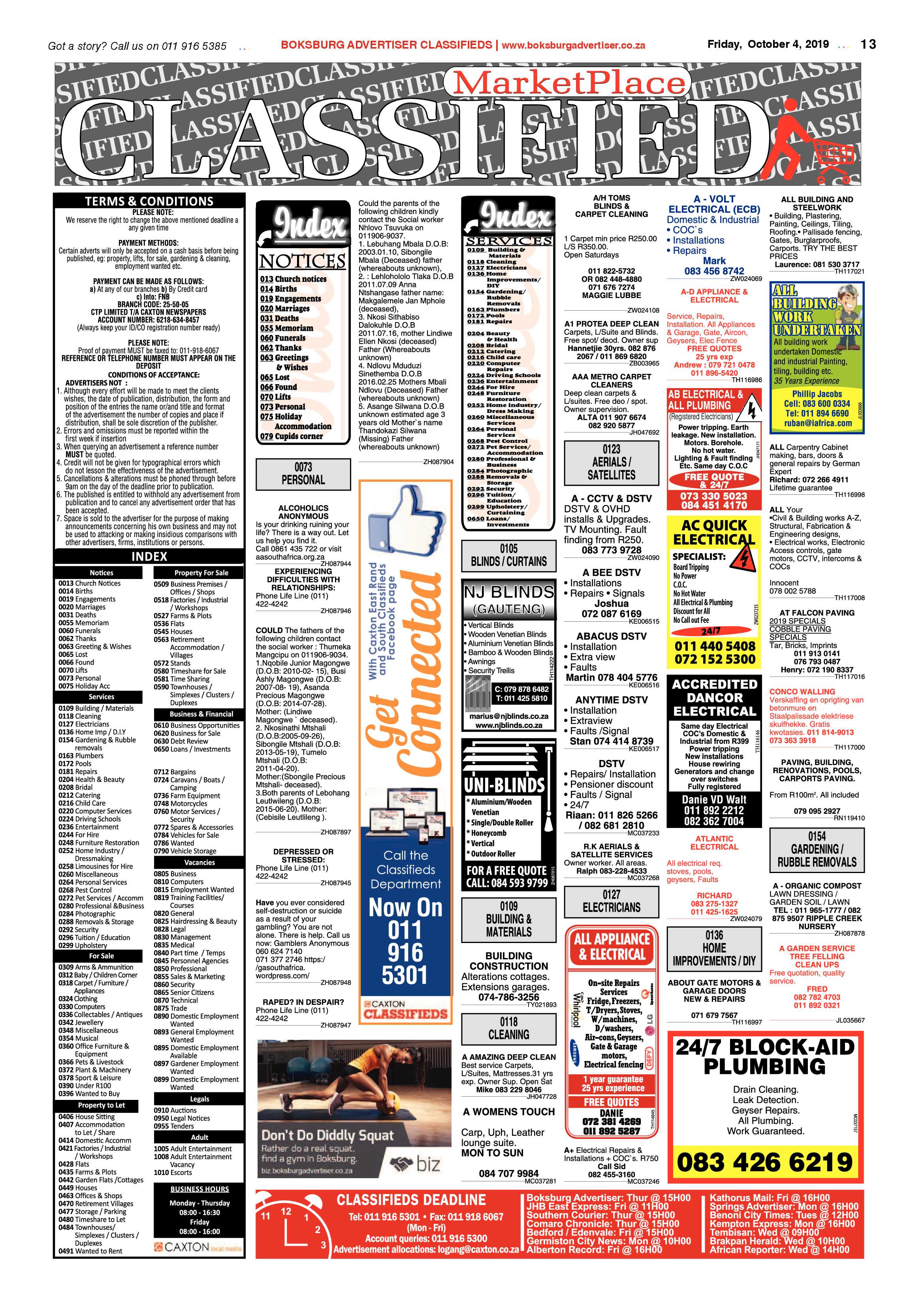 Boksburg Advertiser 1 October 2019 page 13