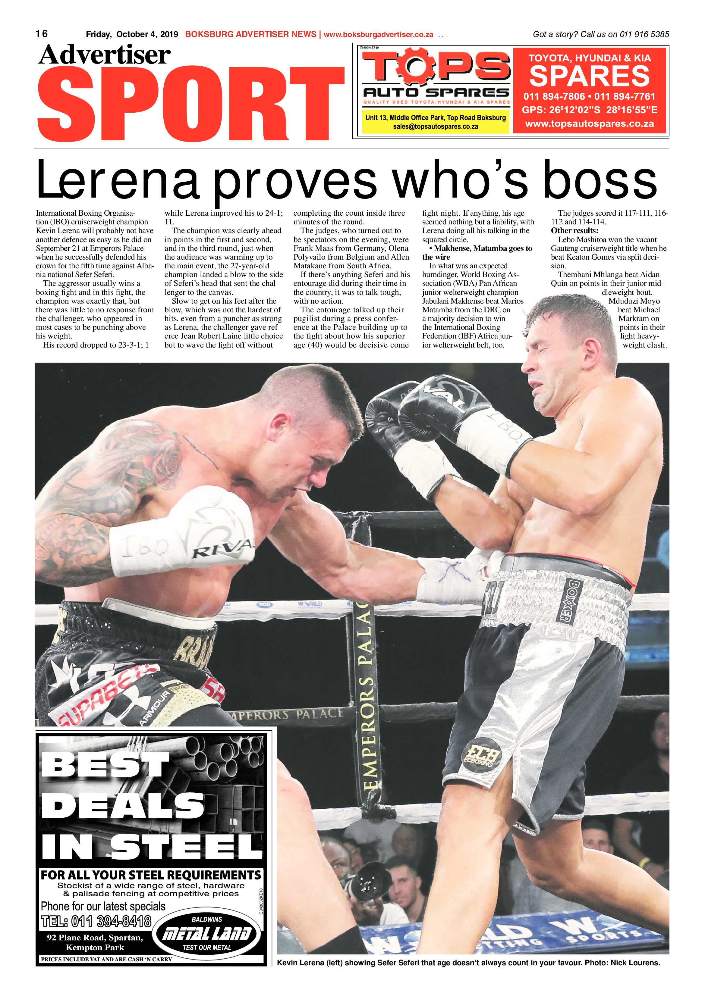 Boksburg Advertiser 1 October 2019 page 16