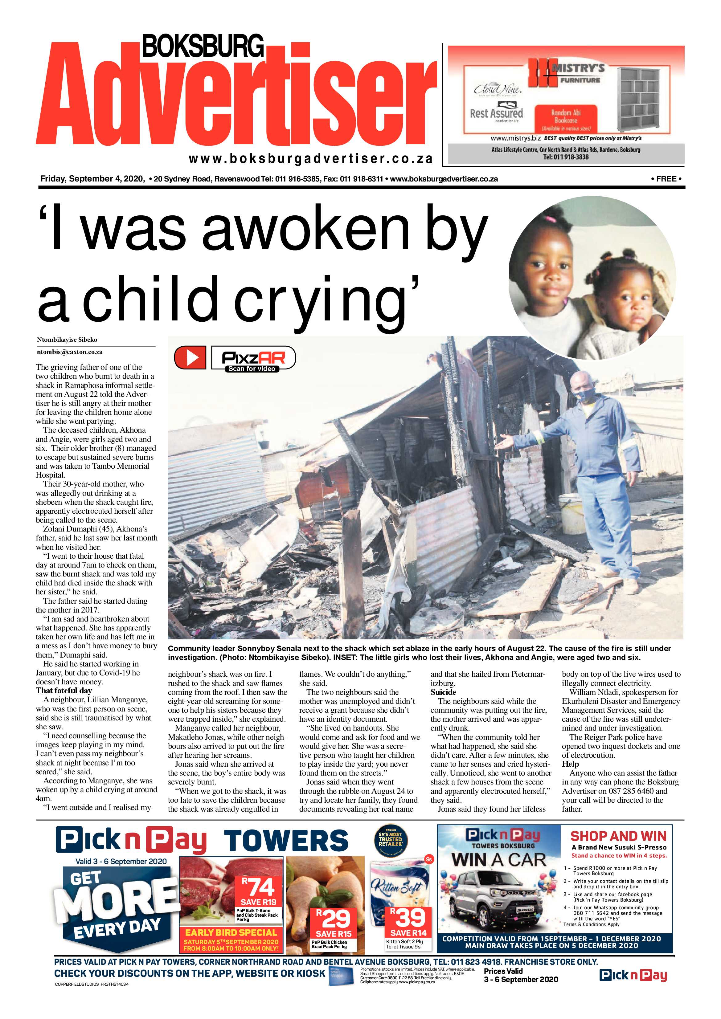 Boksburg Advertiser 1 September 2020 page 1