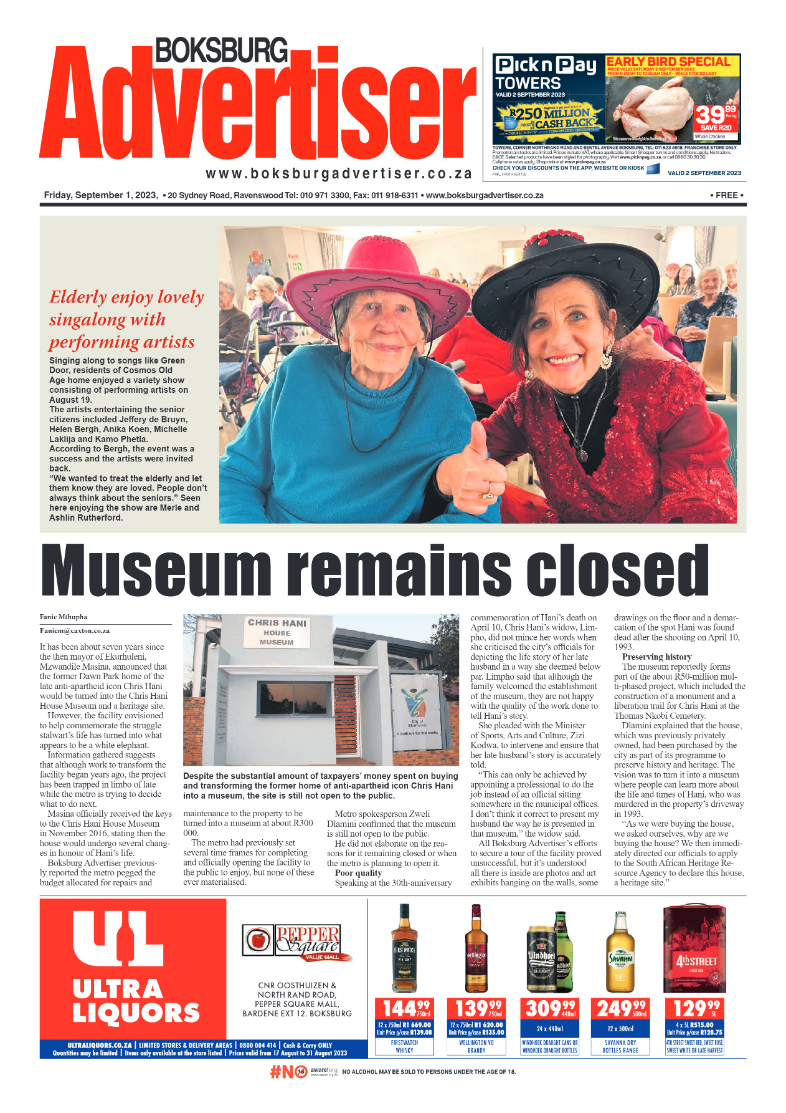 Boksburg Advertiser 1 September 2023 page 1