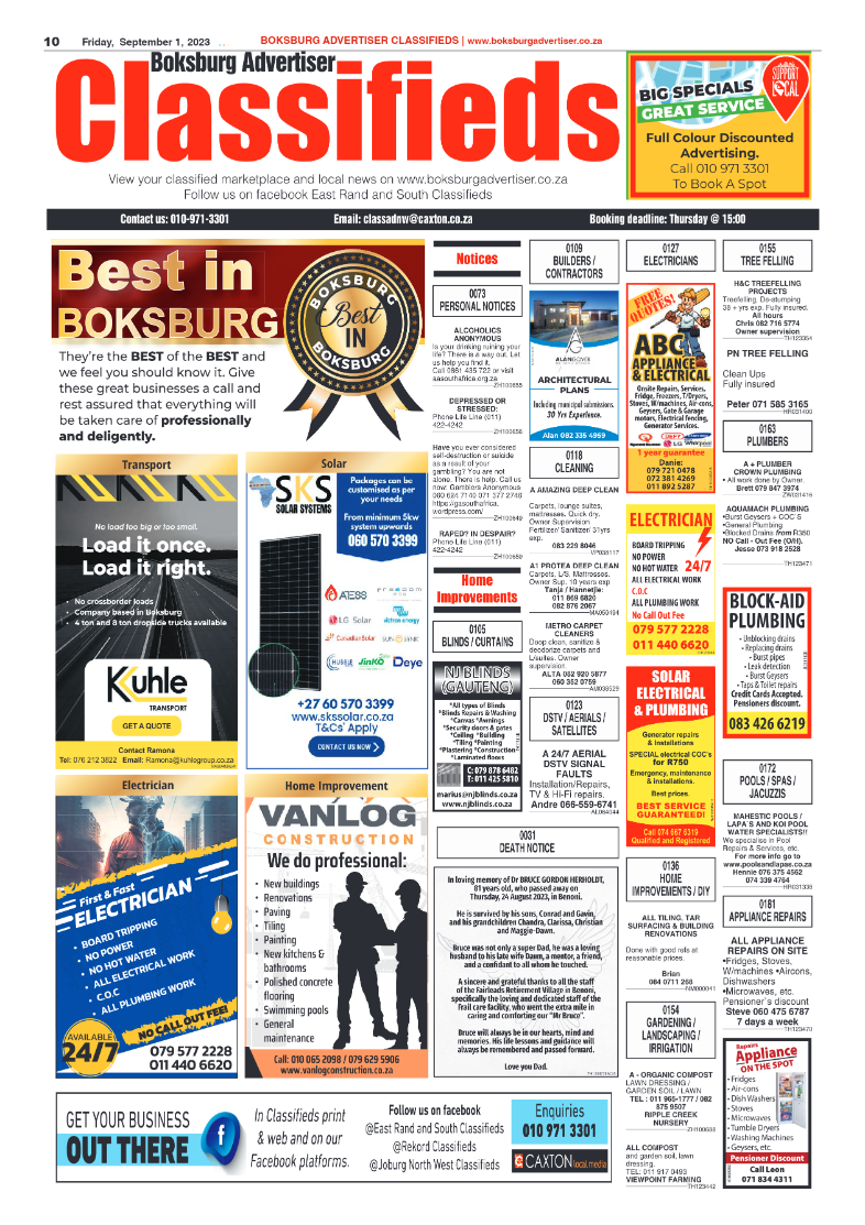 Boksburg Advertiser 1 September 2023 page 10