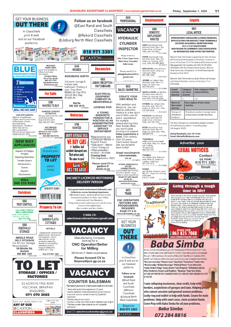 Boksburg Advertiser 1 September 2023 page 11