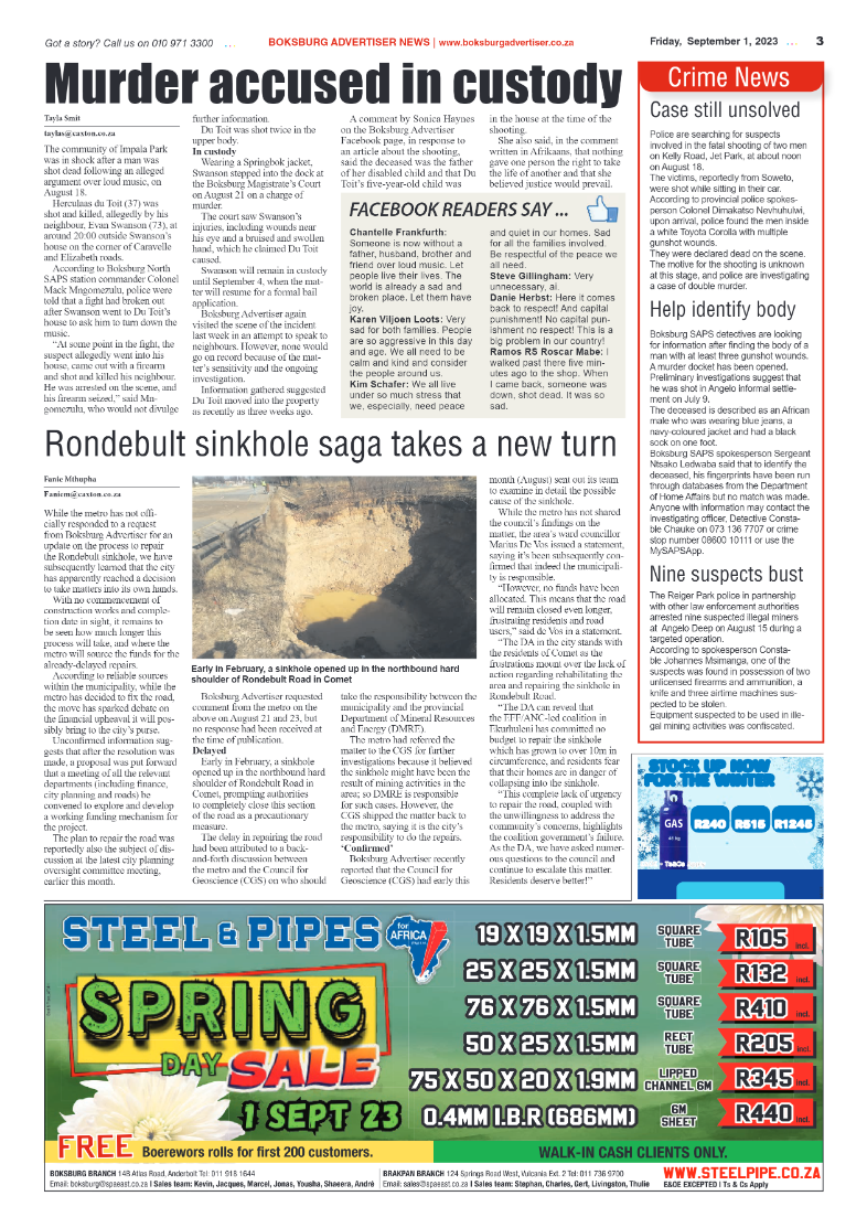 Boksburg Advertiser 1 September 2023 page 3