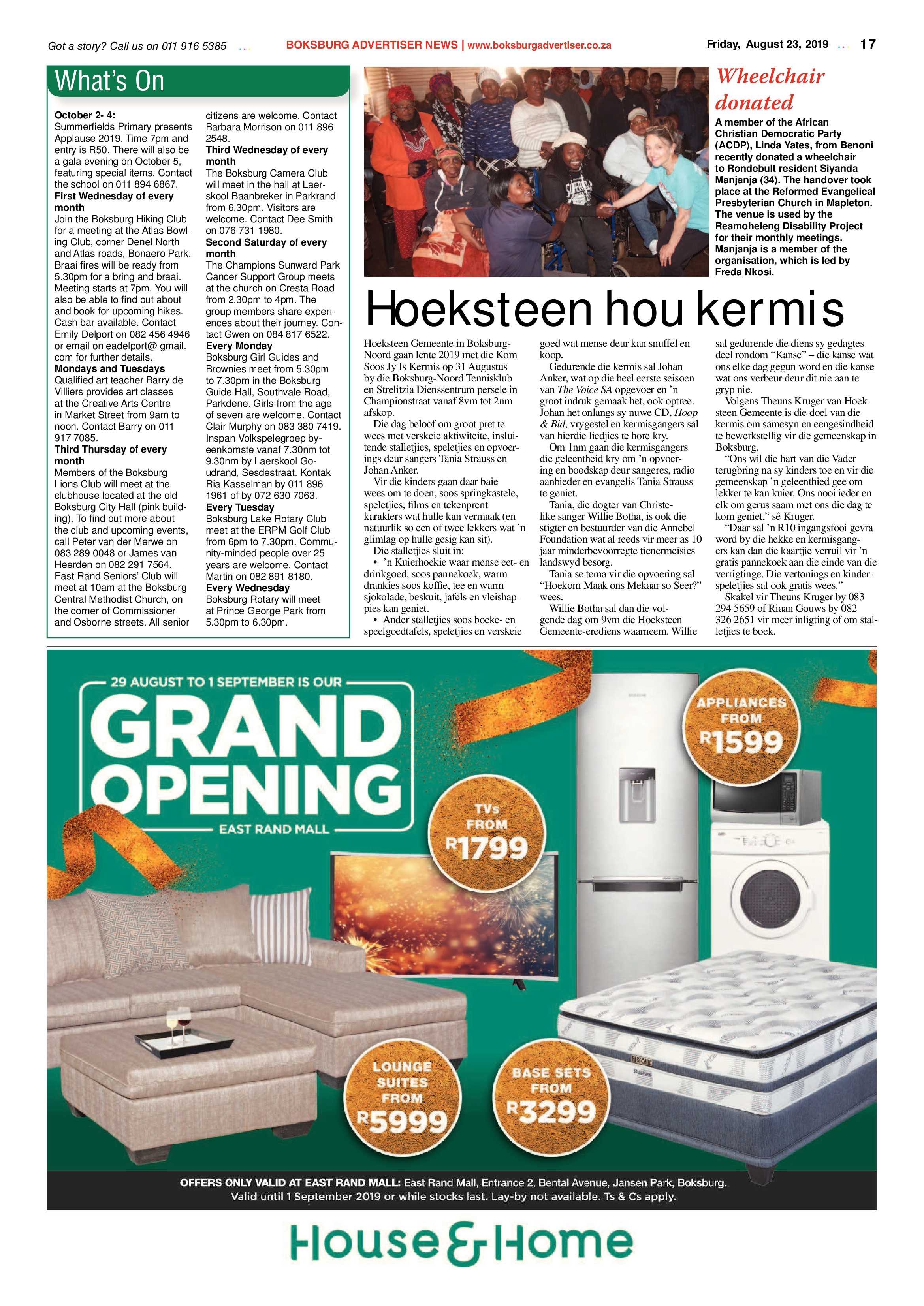 Boksburg Advertiser 20 August 2019 page 17